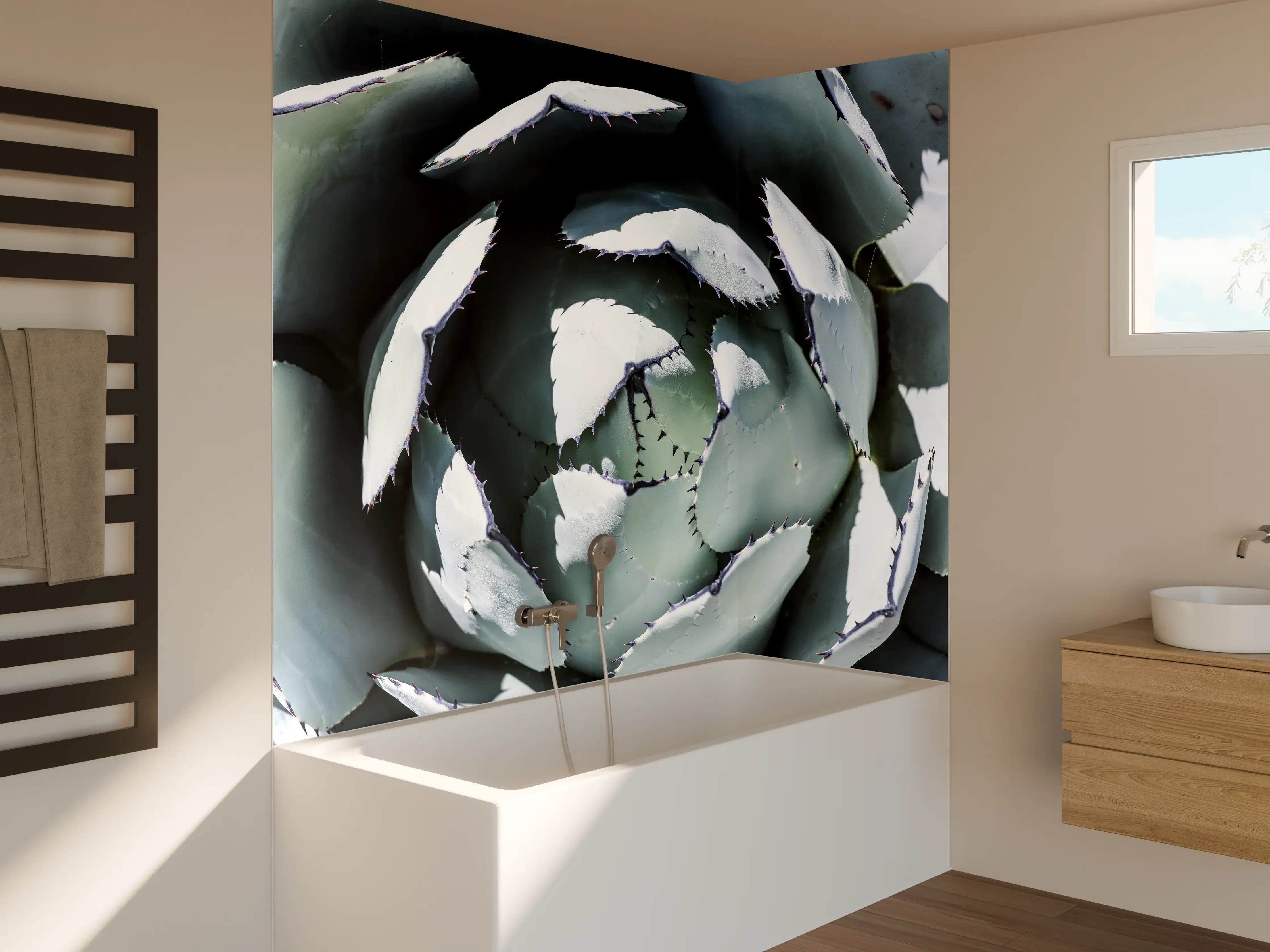 Badewannen-Rückwand - Agave-Blatt Muster