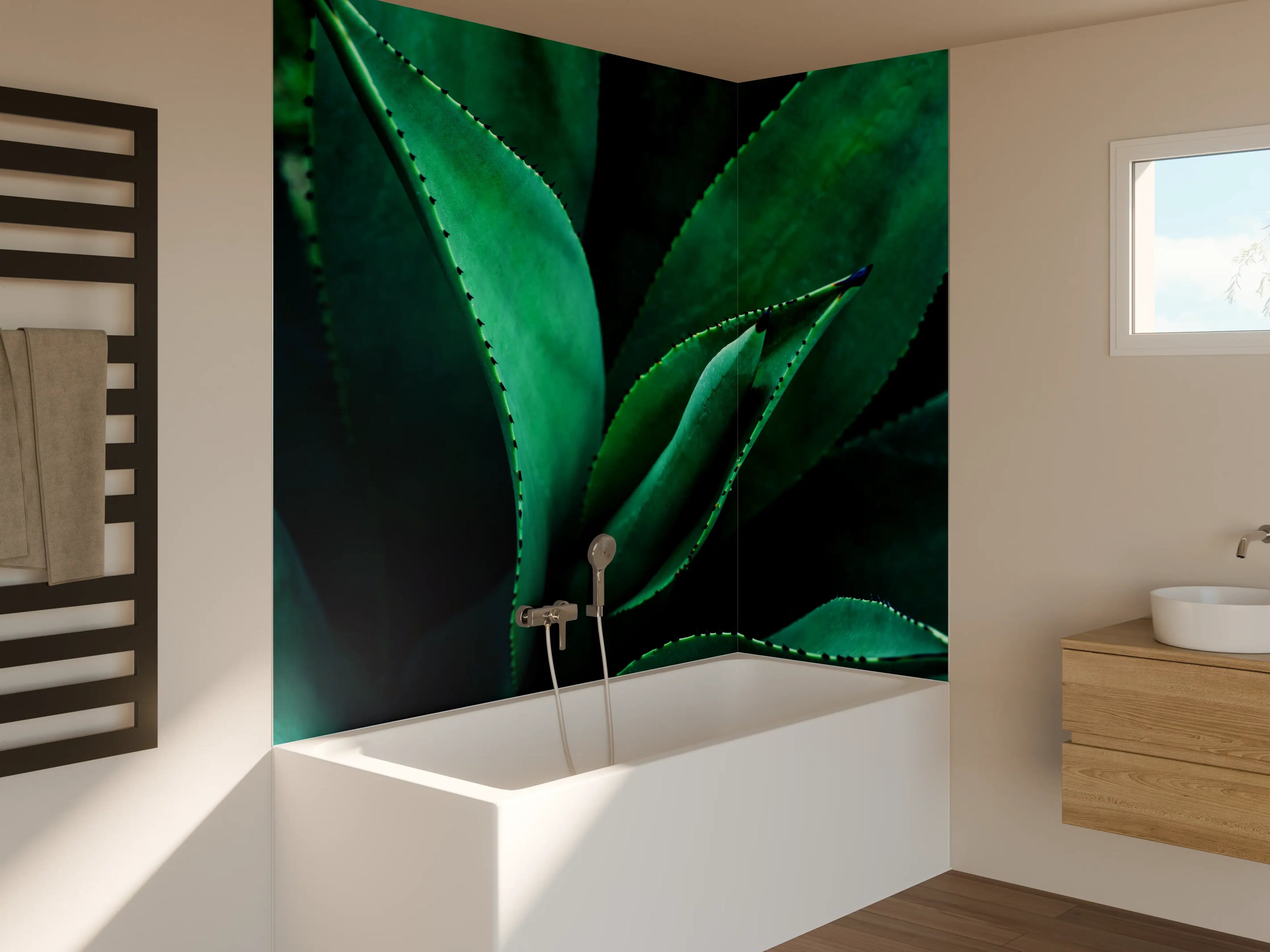 Badewannen-Rückwand - Agave Kaktus - Nahaufnahme