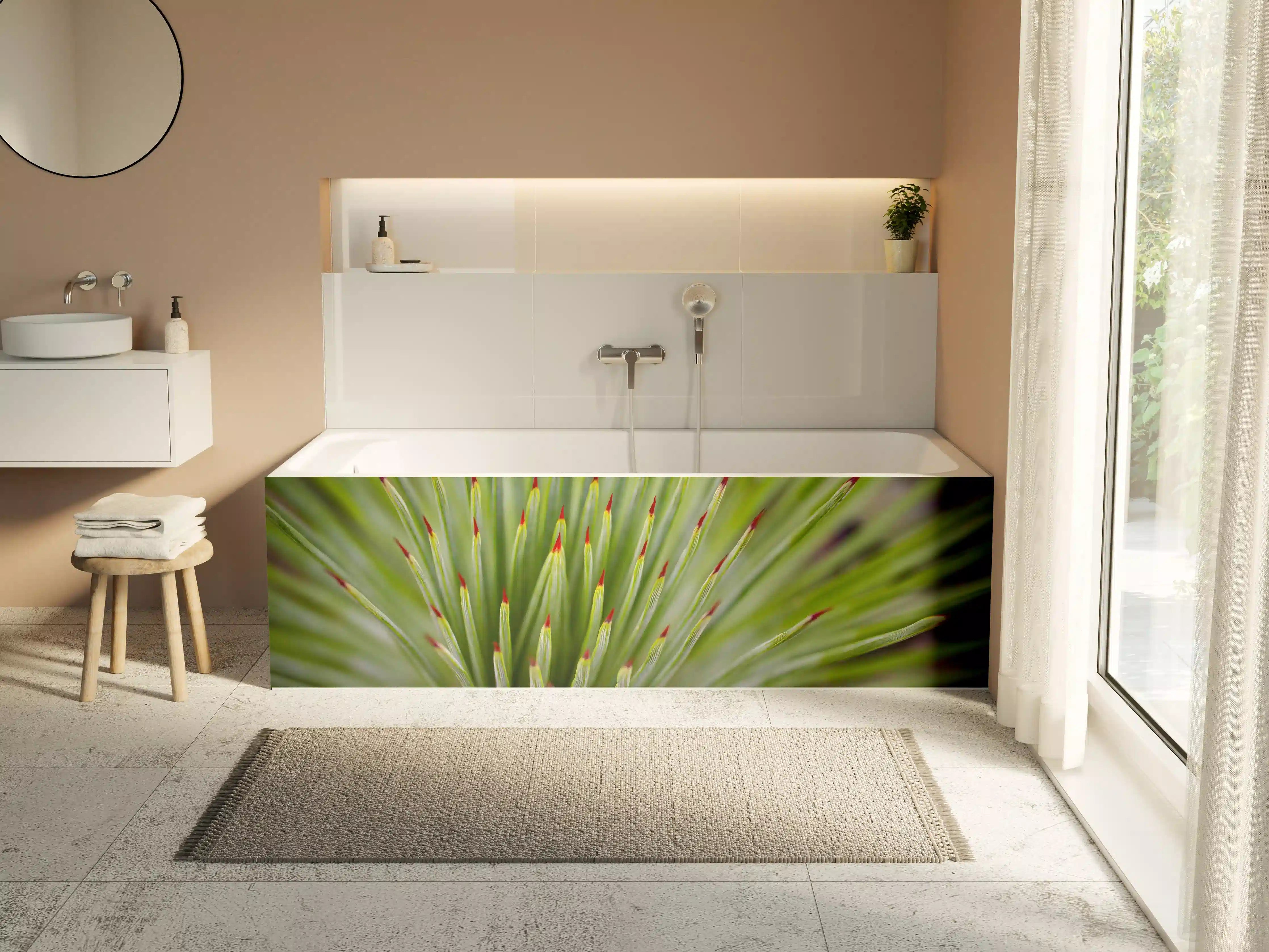 Badewannen-Rückwand - Agave striata im Detail