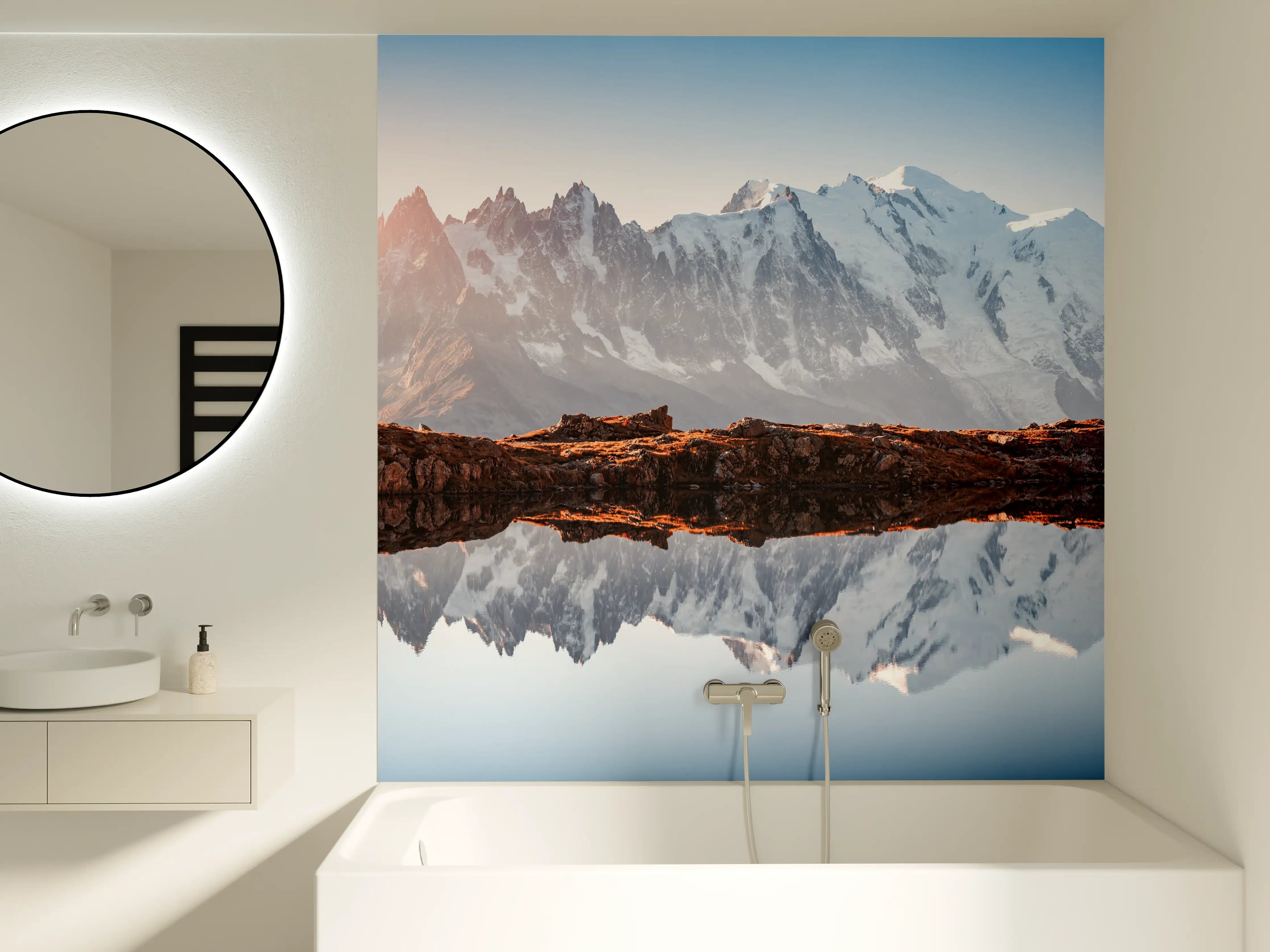 Badewannen-Rückwand - Alpen Panorama am Lac Blanc