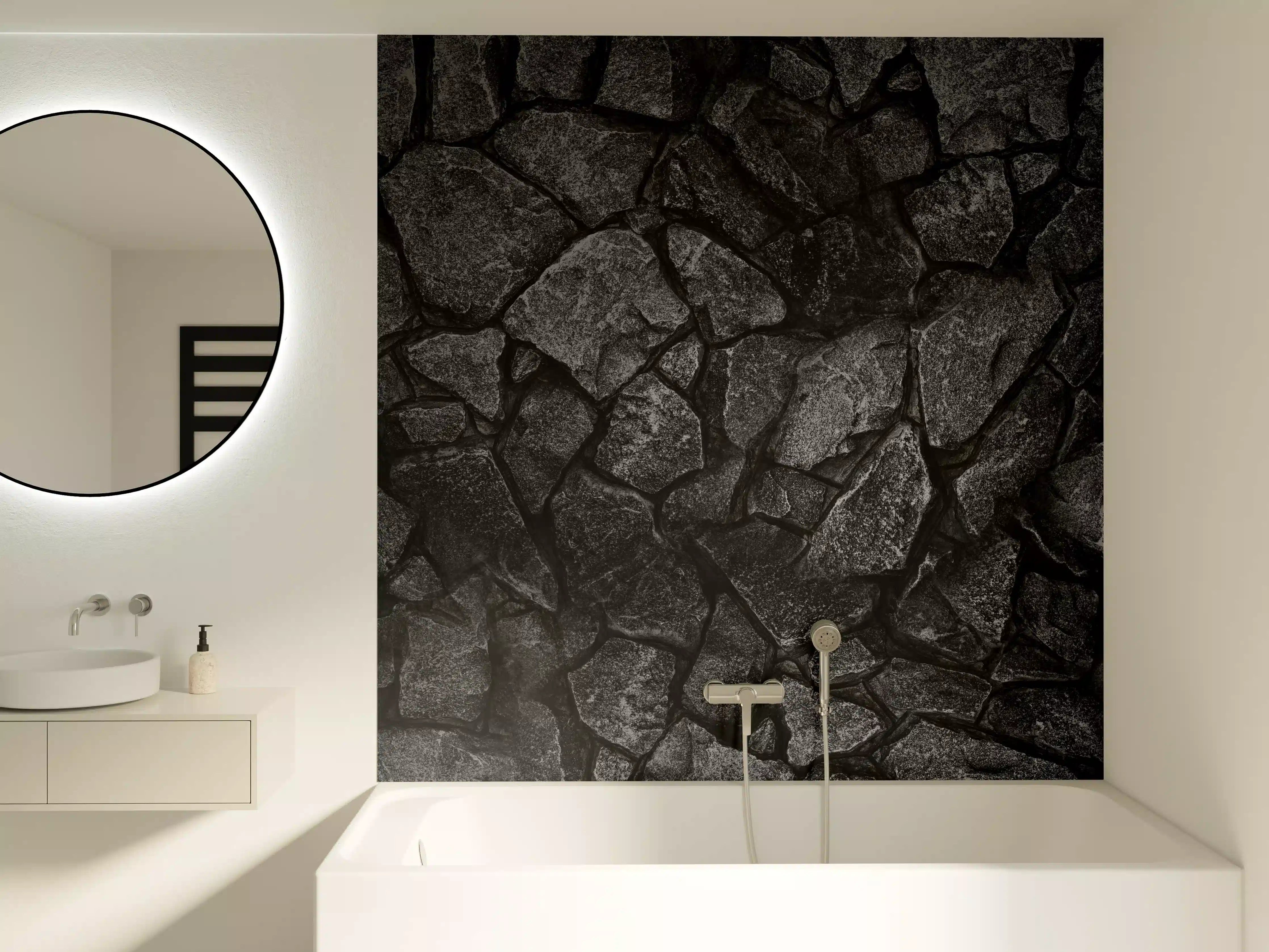 Badewannen-Rückwand - Alte Steinmauer - Hintergrund