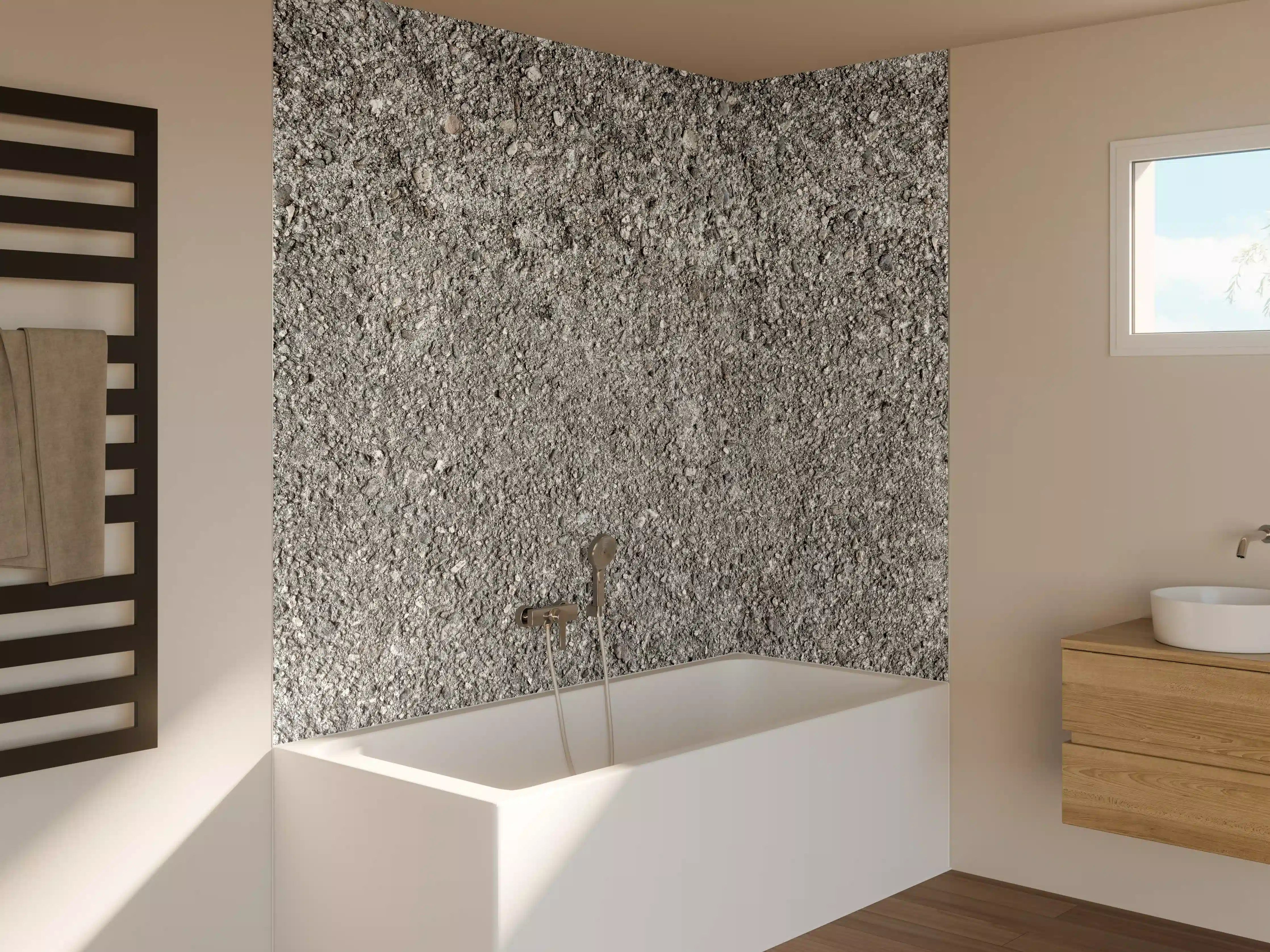 Badewannen-Rückwand - Alte felsige Betonwand