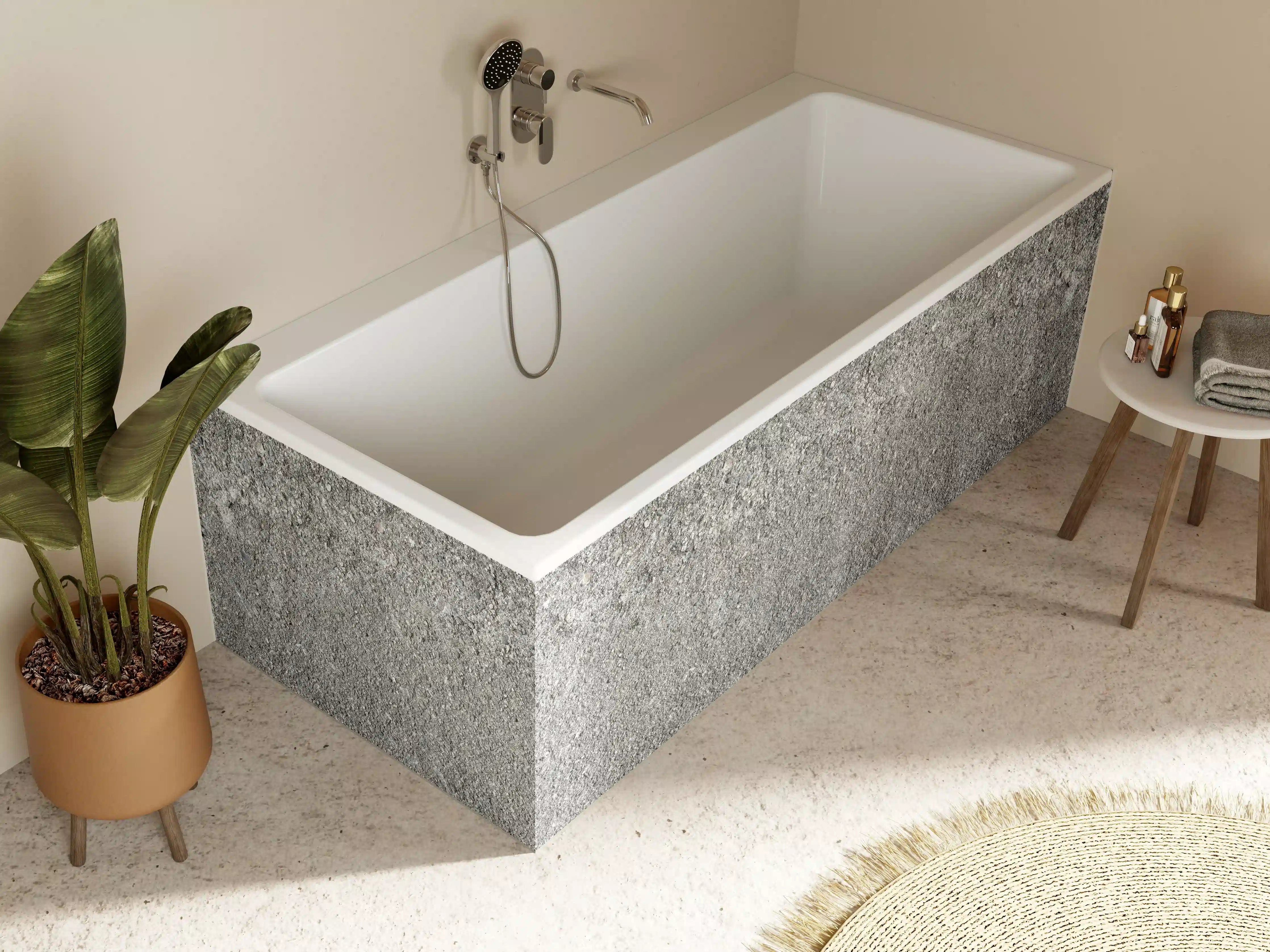 Badewannen-Rückwand - Alte felsige Betonwand