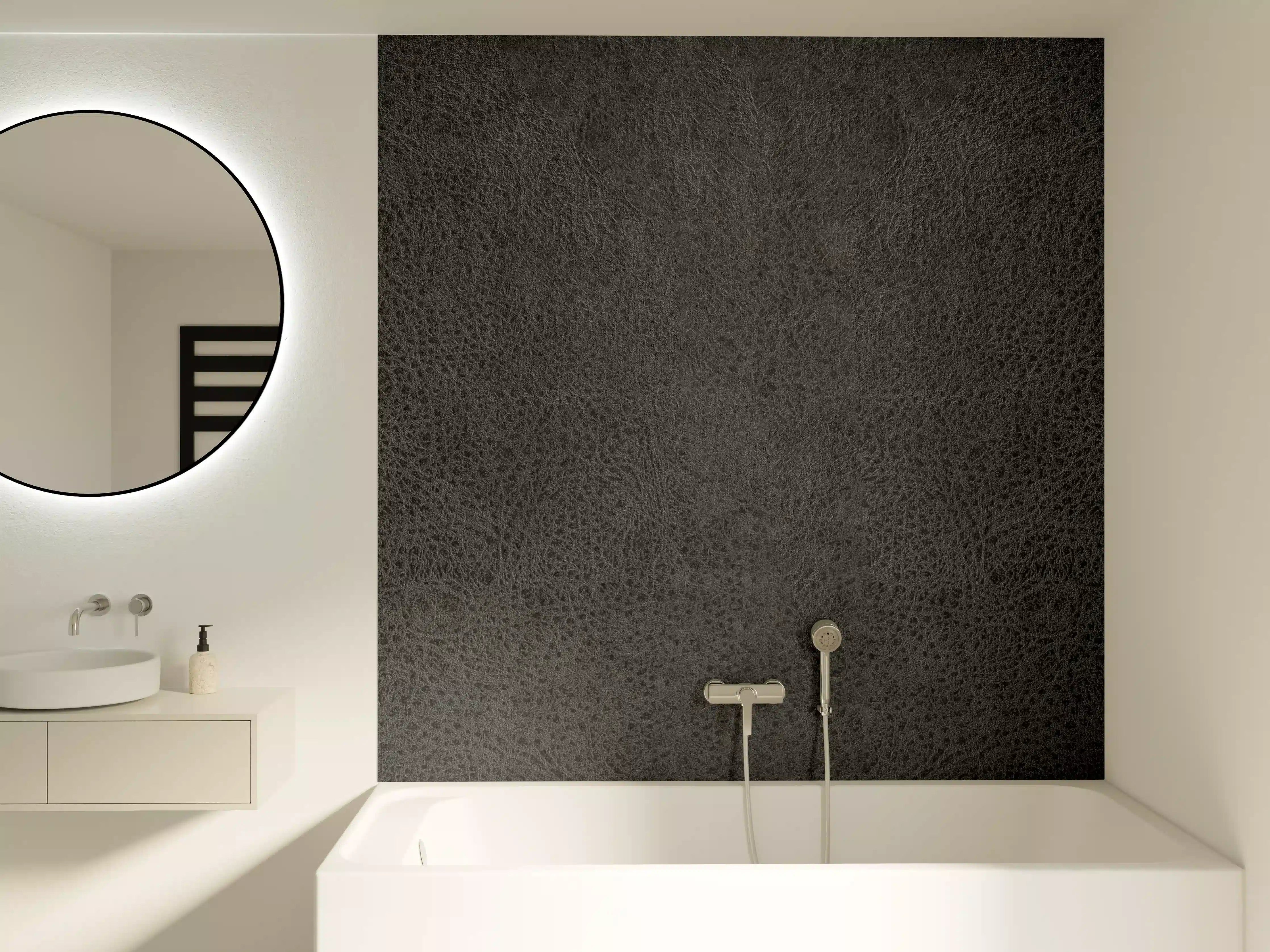 Badewannen-Rückwand - Alte schwarze Leder Textur