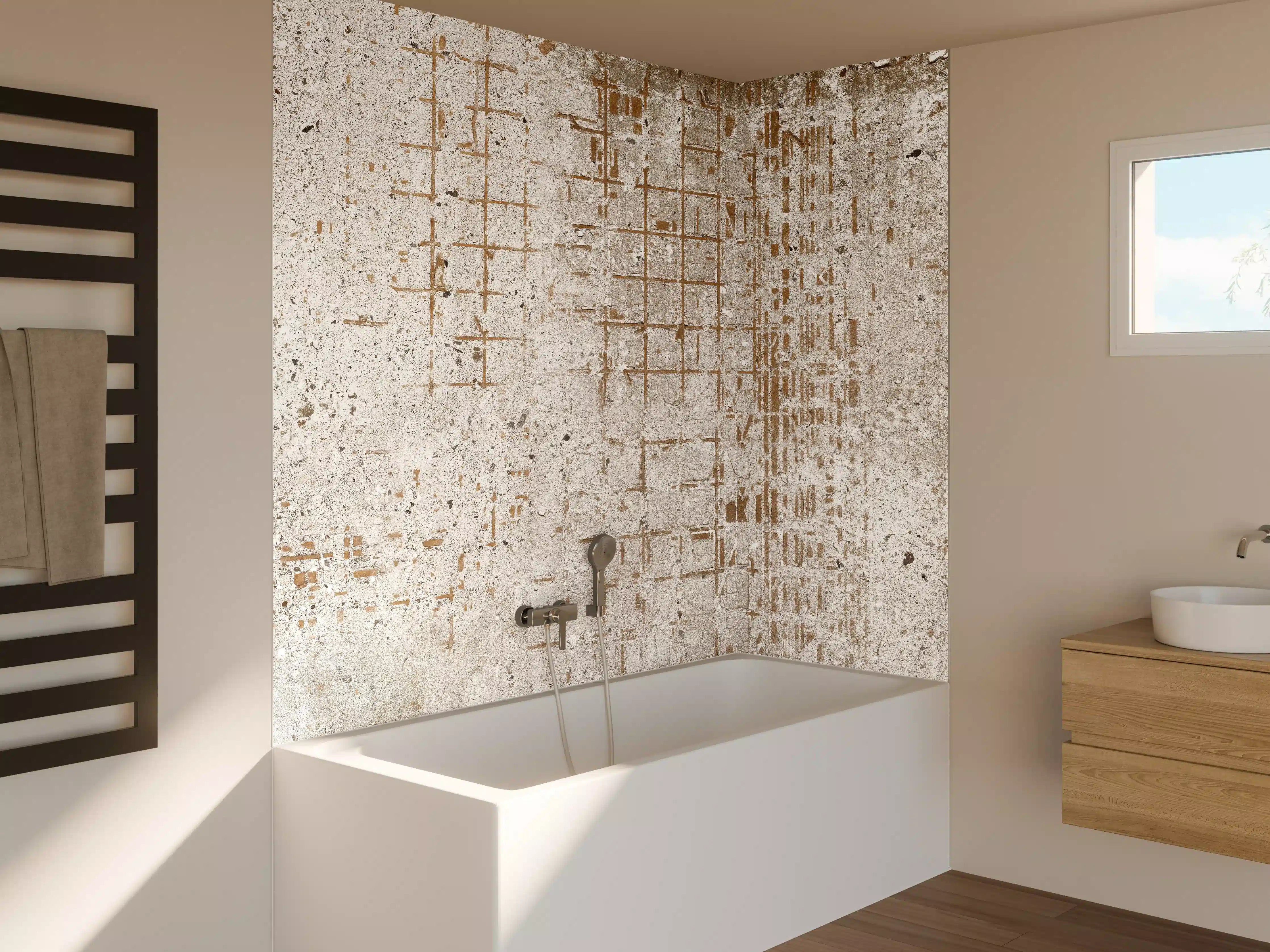 Badewannen-Rückwand - Alte vintage Betonmauer