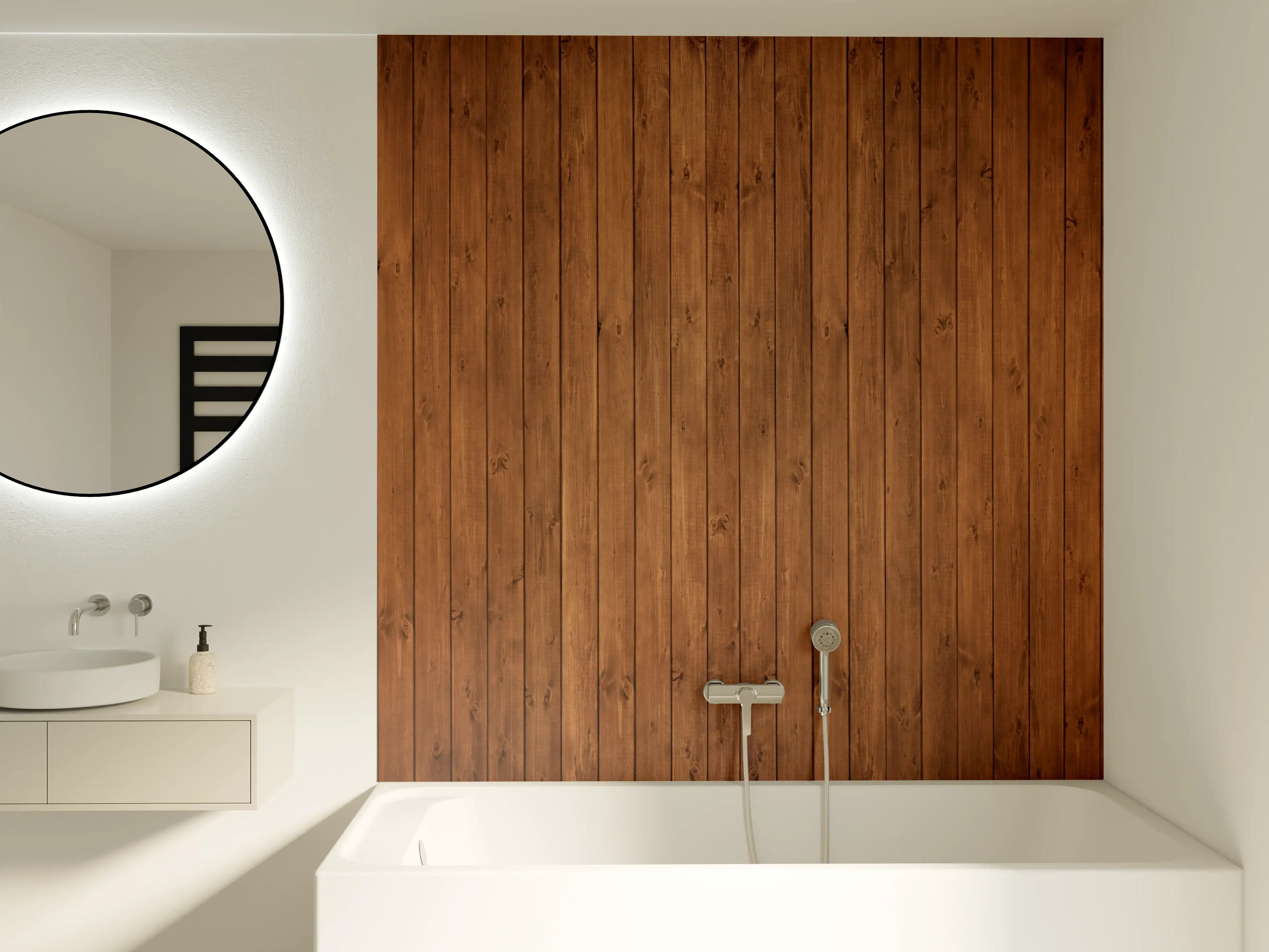 Badewannen-Rückwand - Altholz Textur Braun Hintergrund