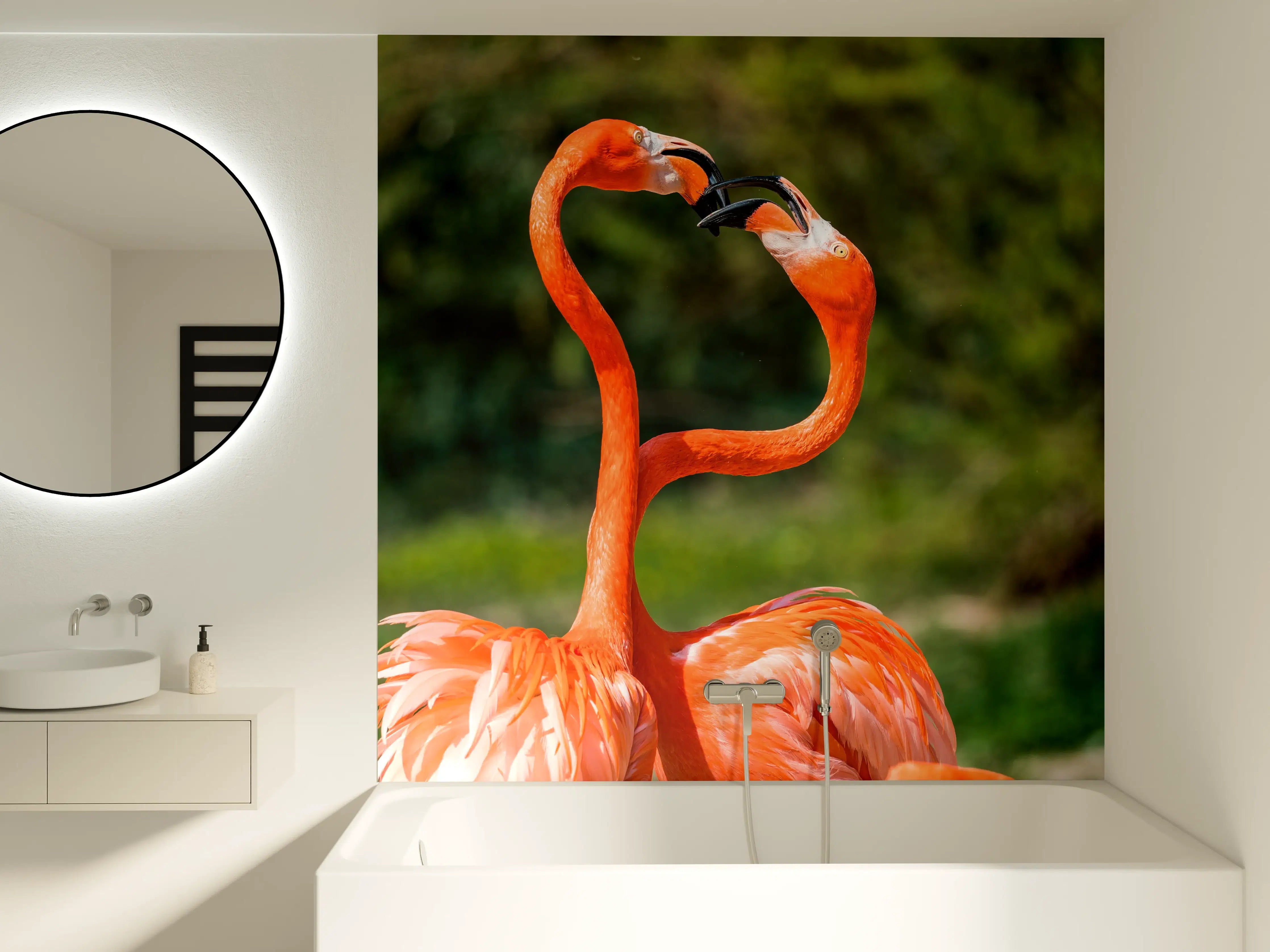 Badewannen-Rückwand - Amerikanisches Flamingo-Paar