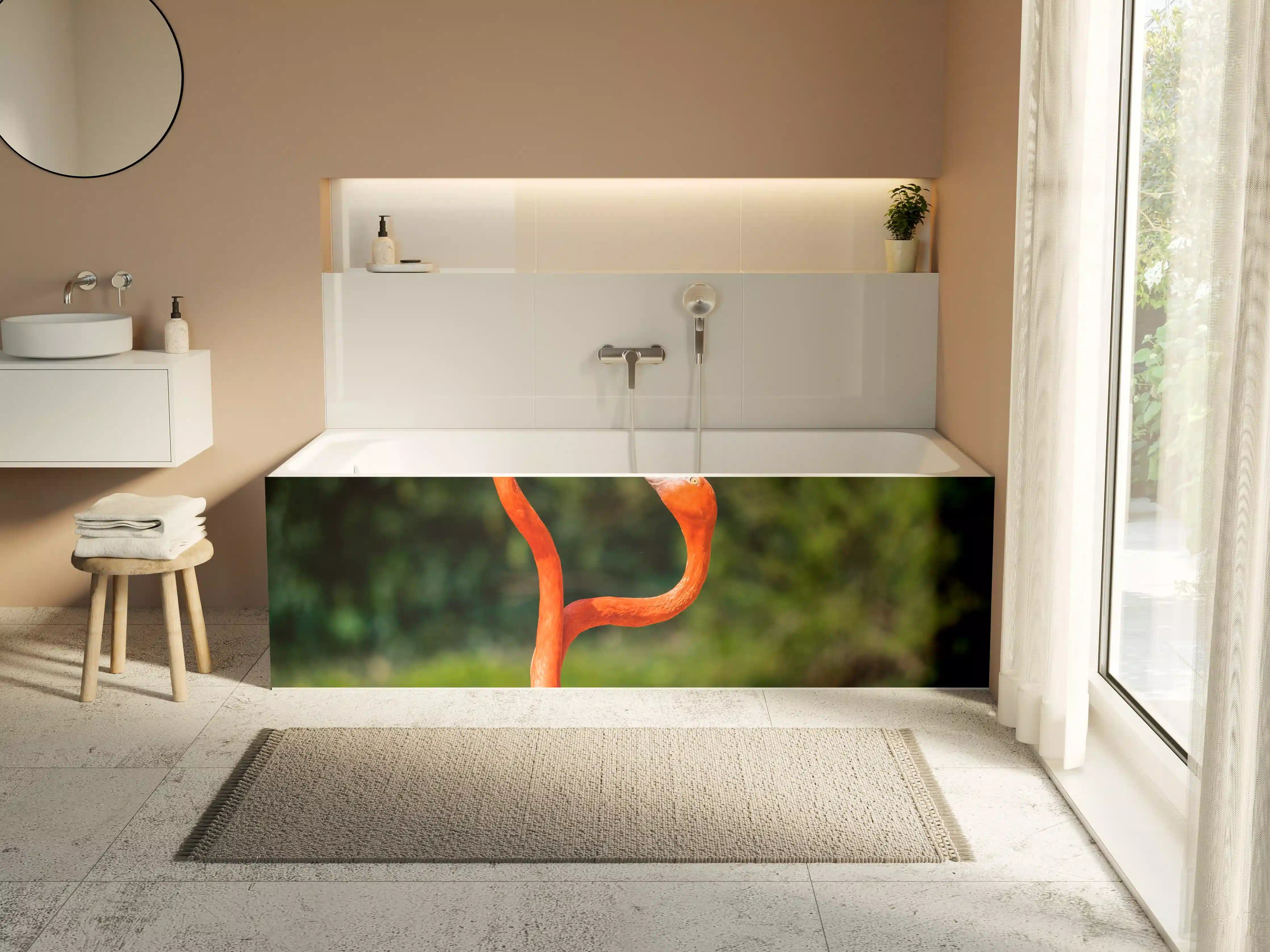 Badewannen-Rückwand - Amerikanisches Flamingo-Paar