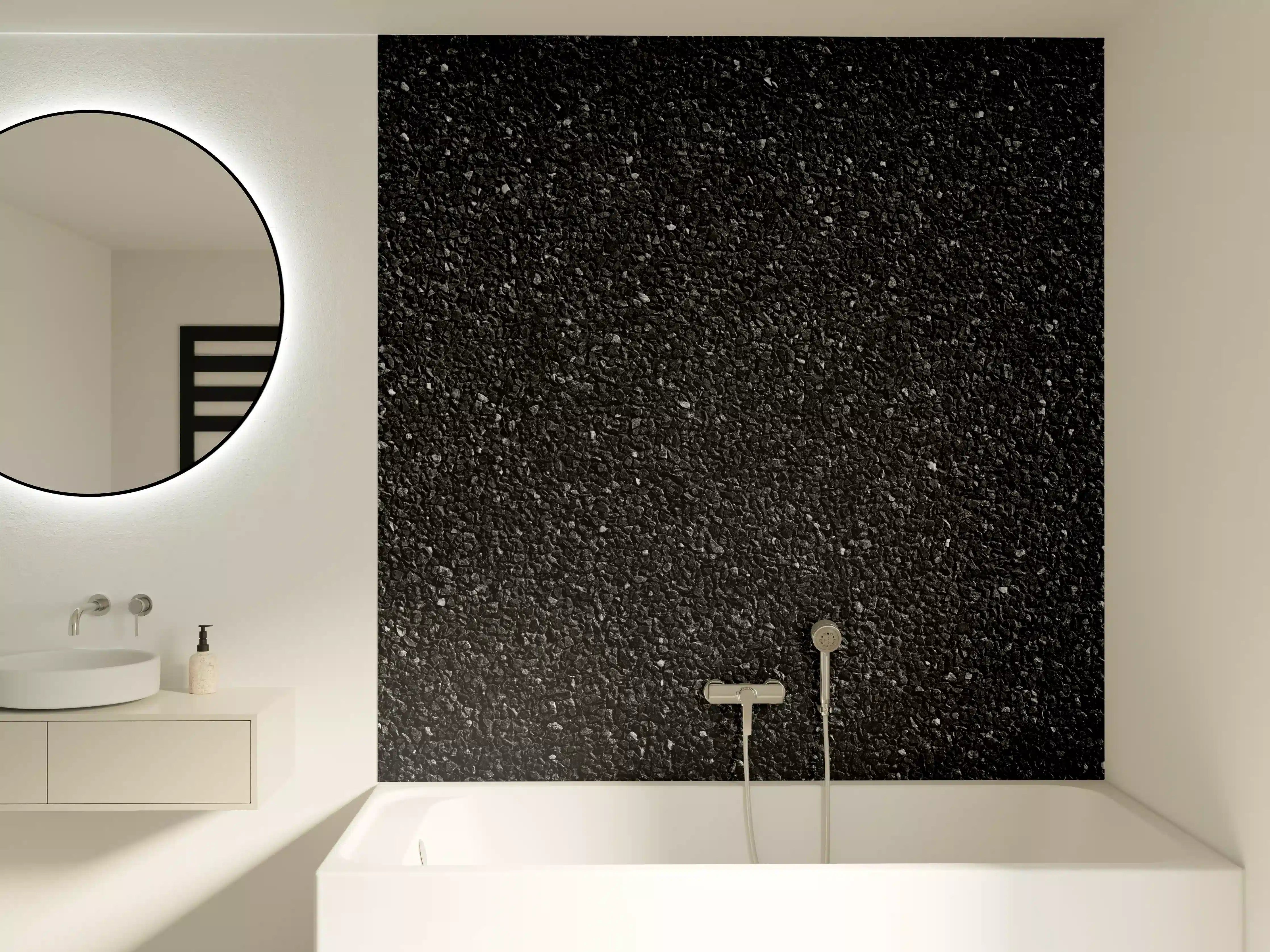 Badewannen-Rückwand - Anthrazitfarbenes Oberflächenpanorama