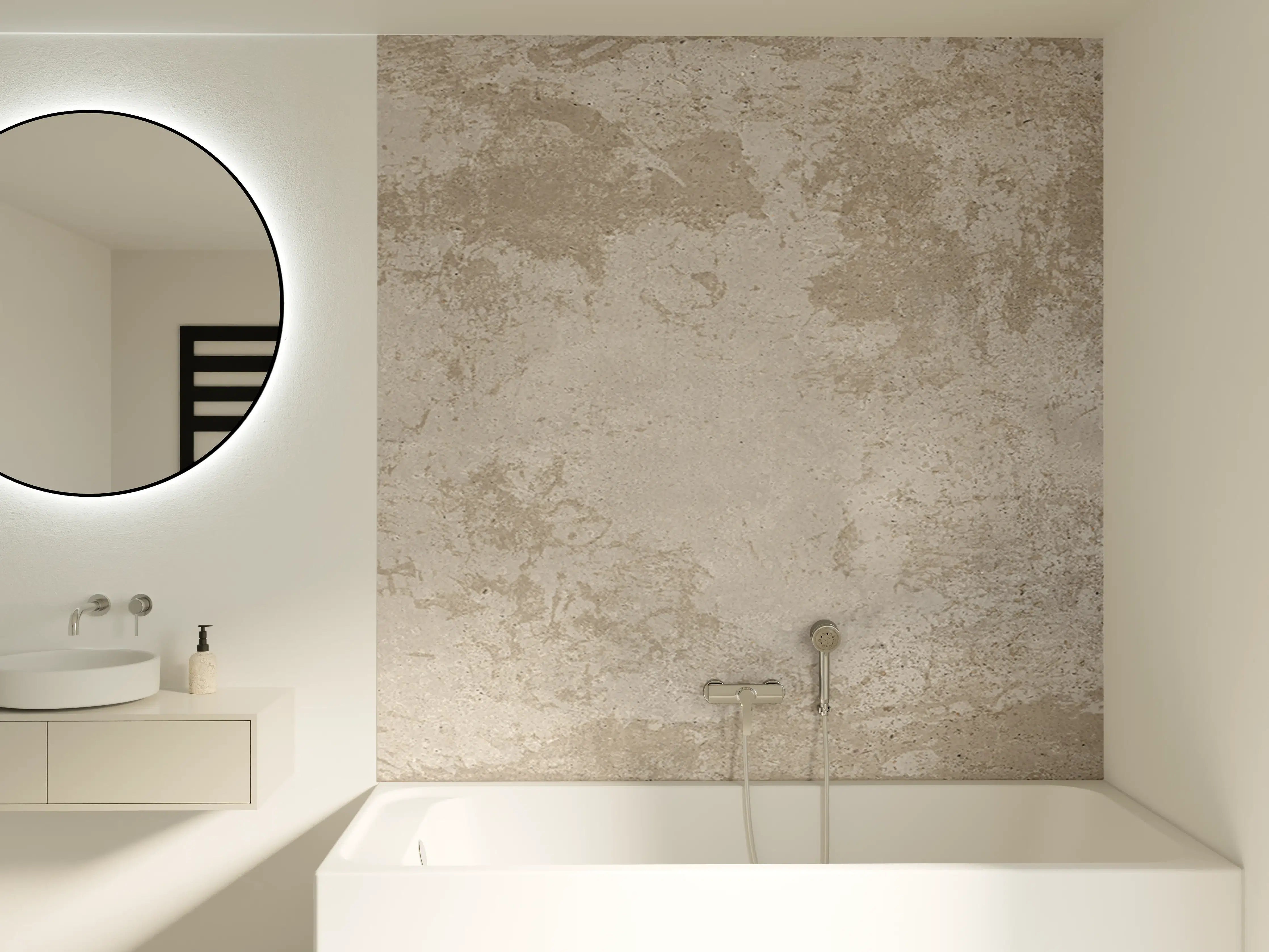 Badewannen-Rückwand - Antik beige Betonwand