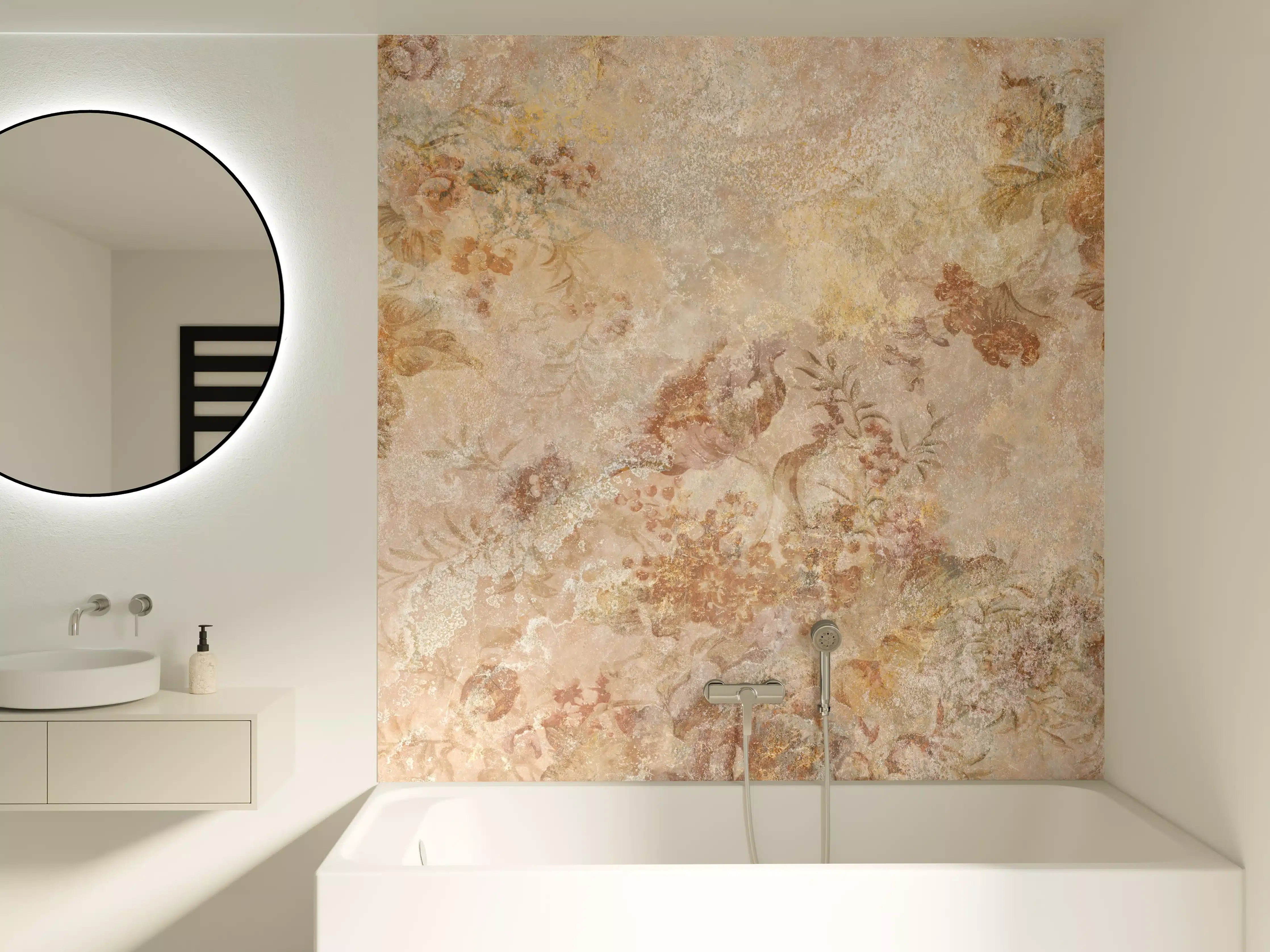 Badewannen-Rückwand - Antikes Blumen Design