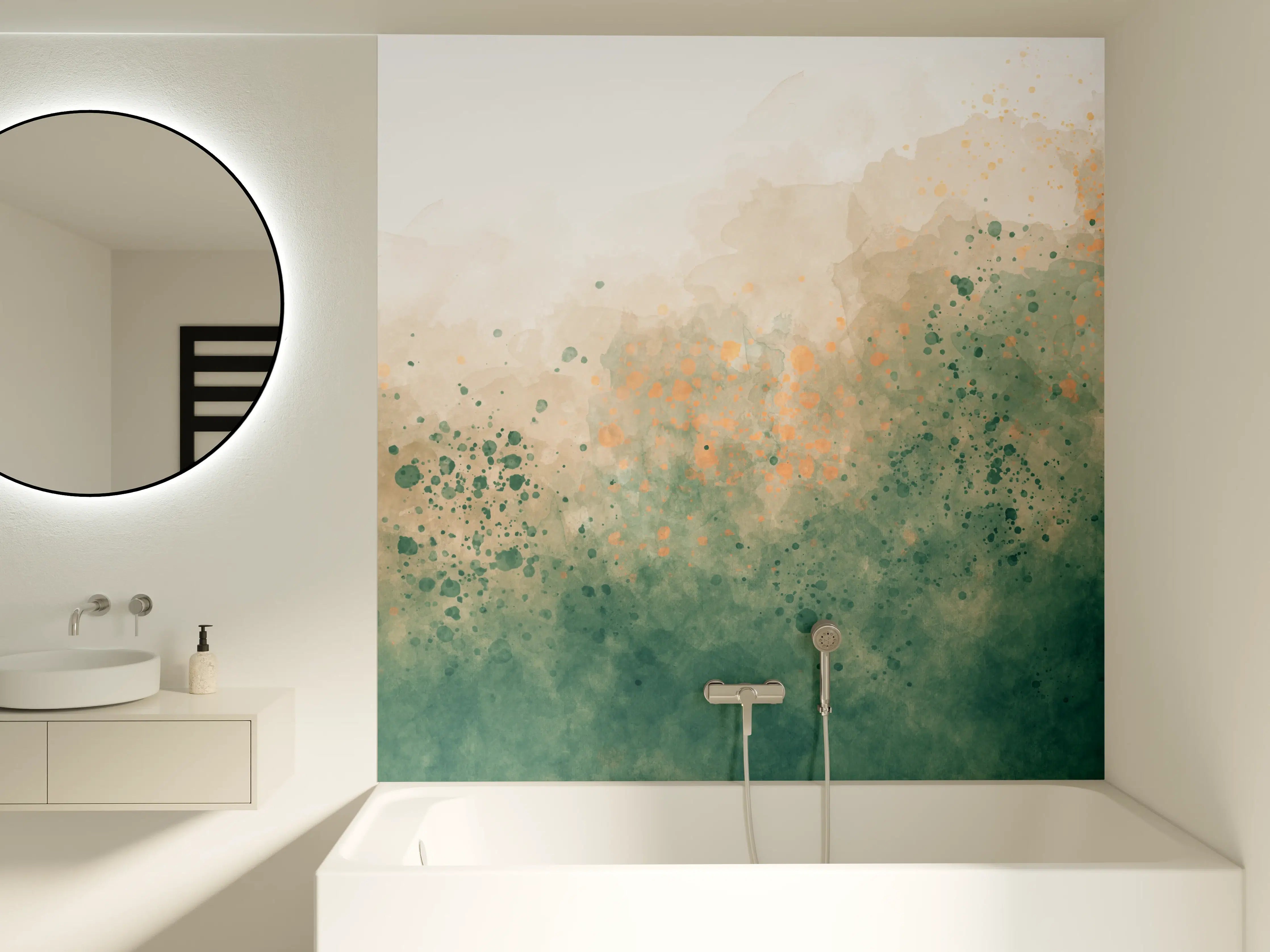 Badewannen-Rückwand - Aquarell Himmel Gradient Textur