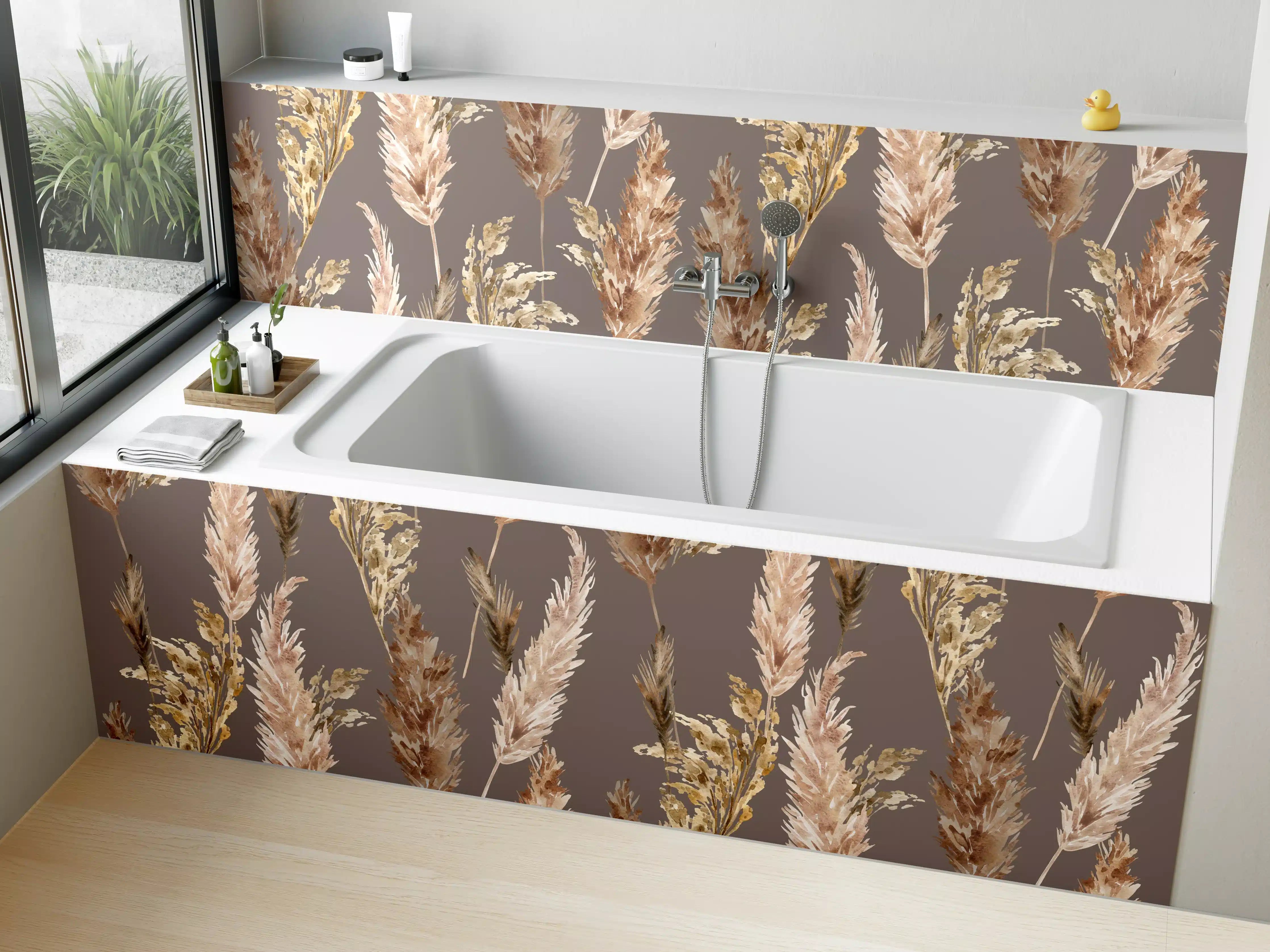 Badewannen-Rückwand - Aquarell floralen Muster