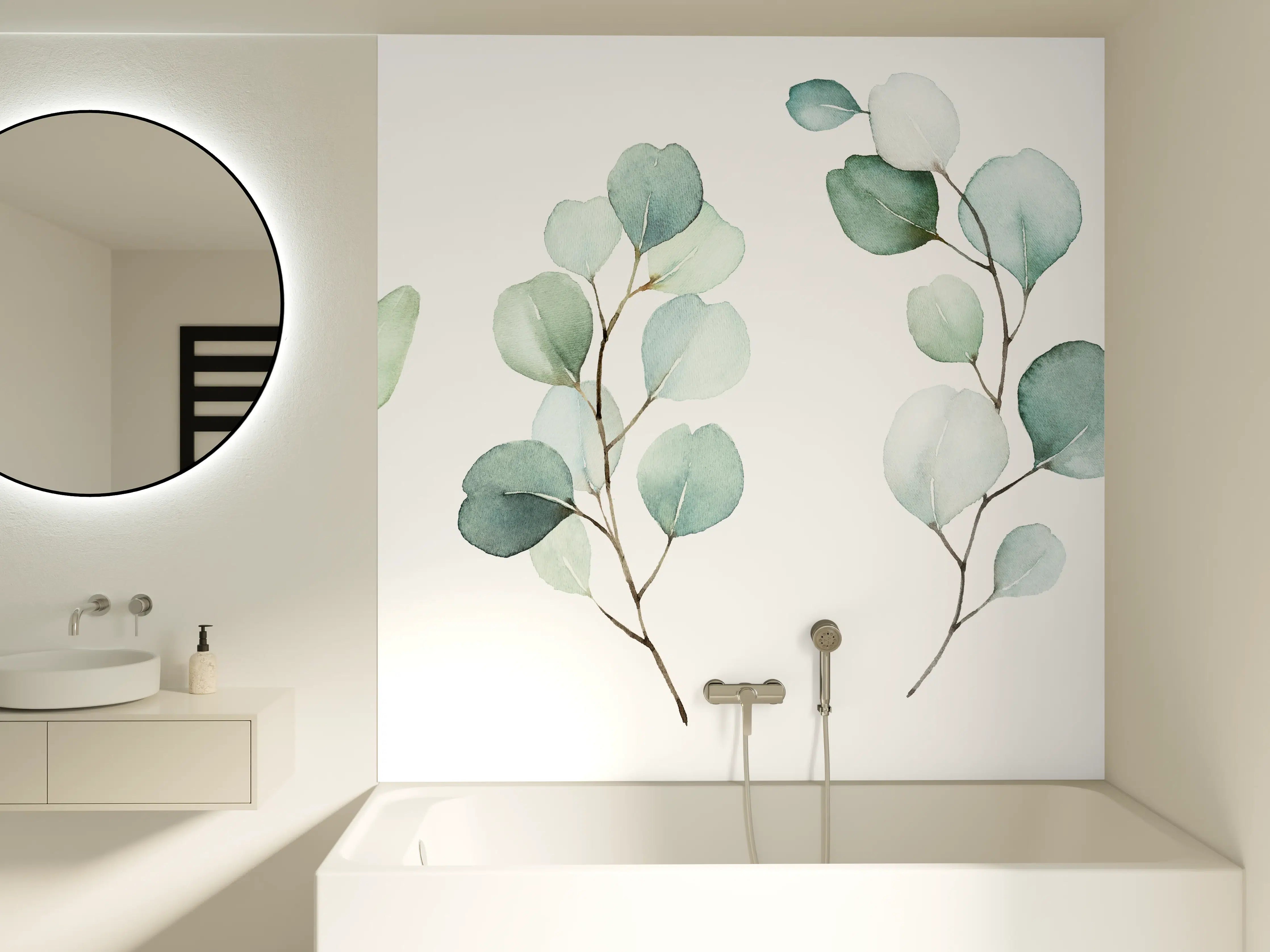 Badewannen-Rückwand - Aquarell von verschiedenen Ästen