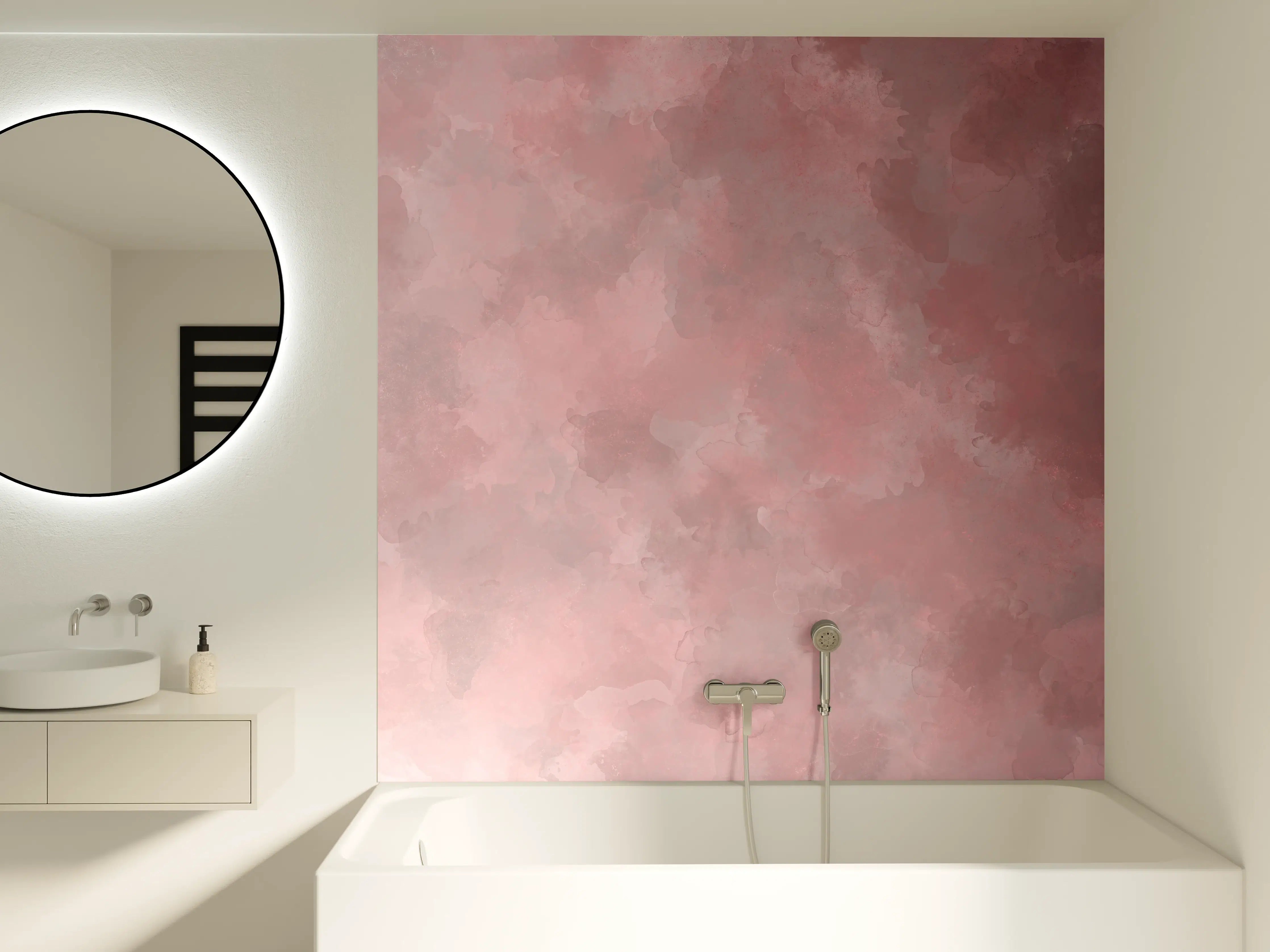 Badewannen-Rückwand - Aquarelle Textur - Kunstmalerei