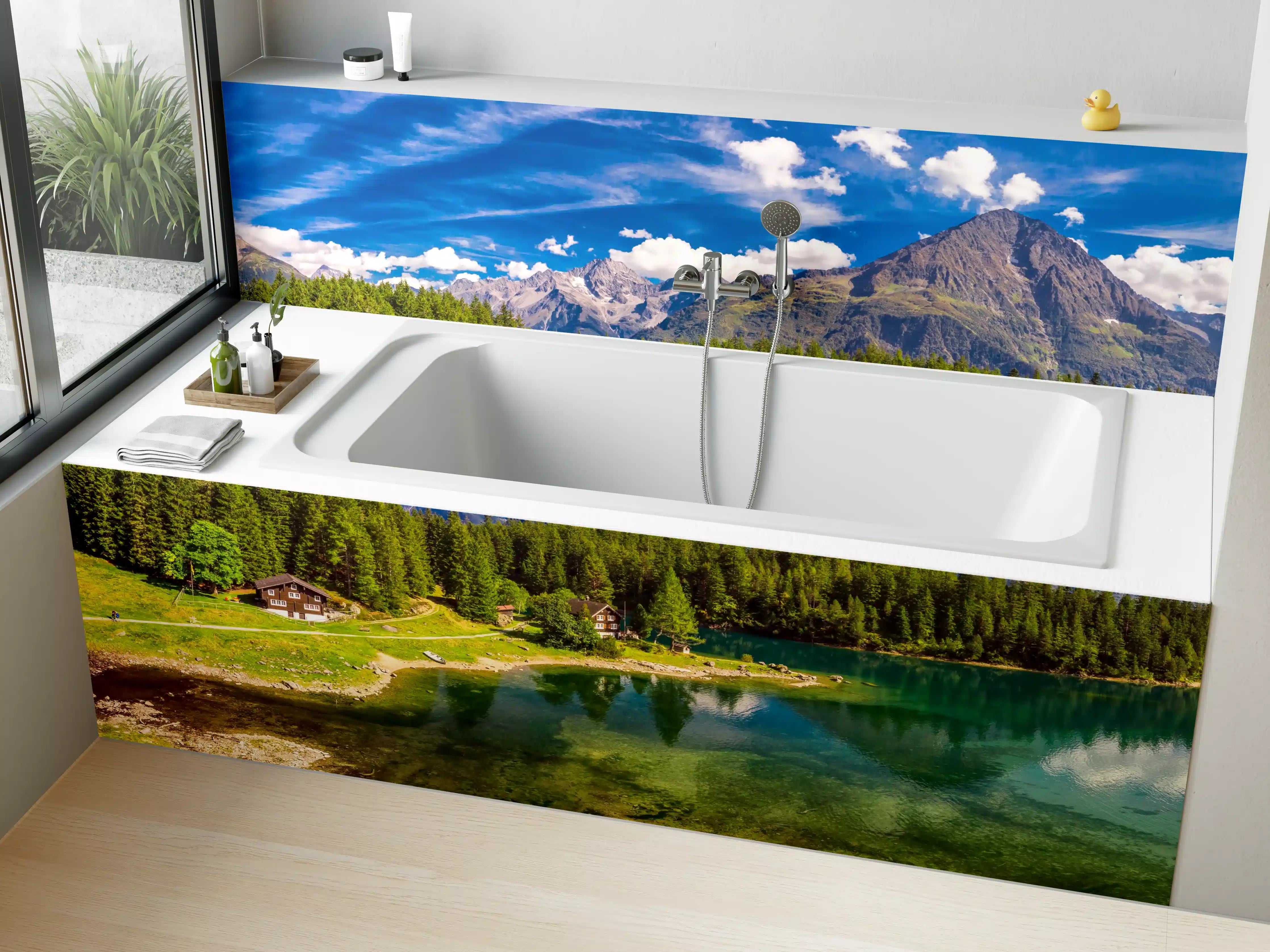 Badewannen-Rückwand - Arnisee mit Schweizer Alpen