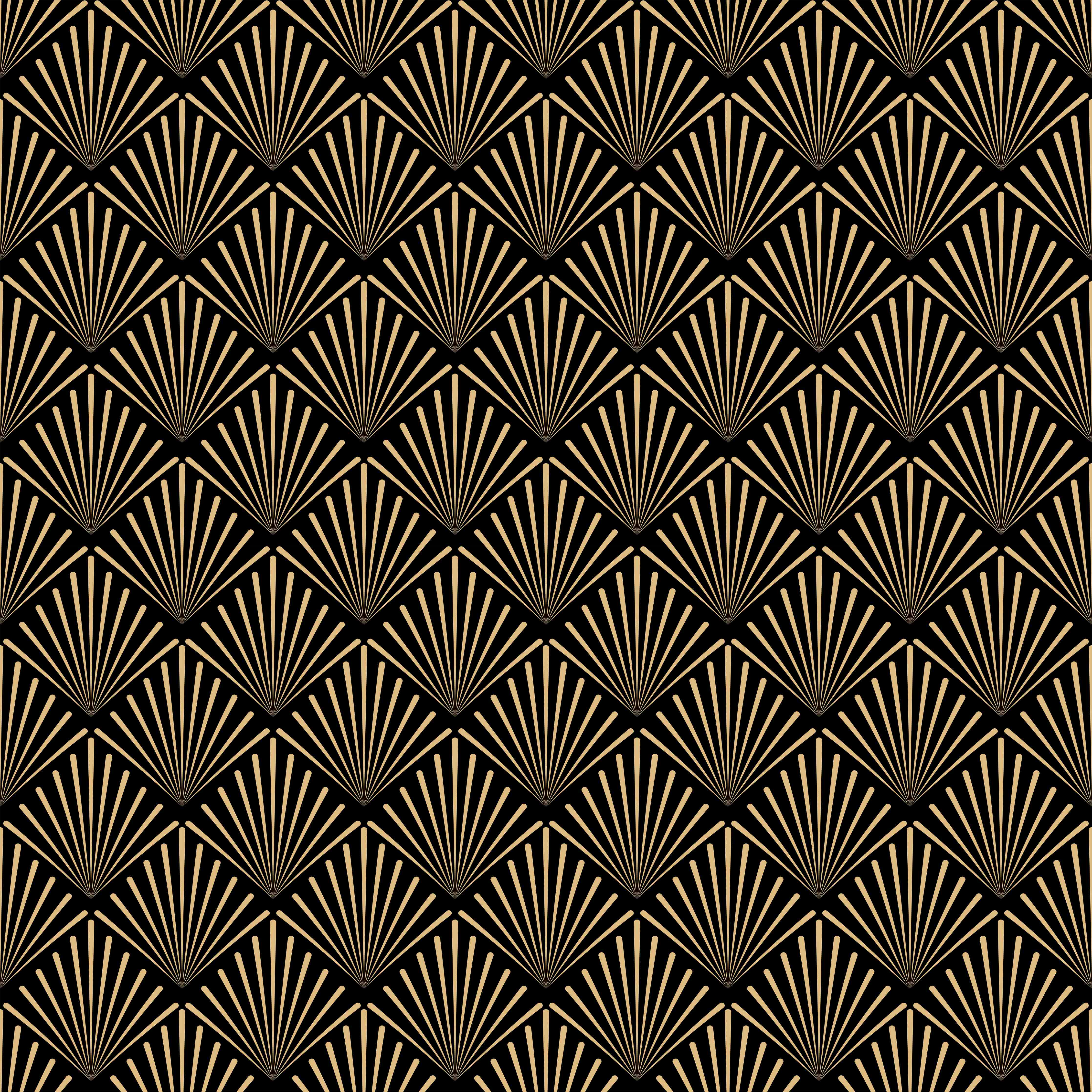 Badewannen-Rückwand-Art-Deco-Muster Gold Schwarz