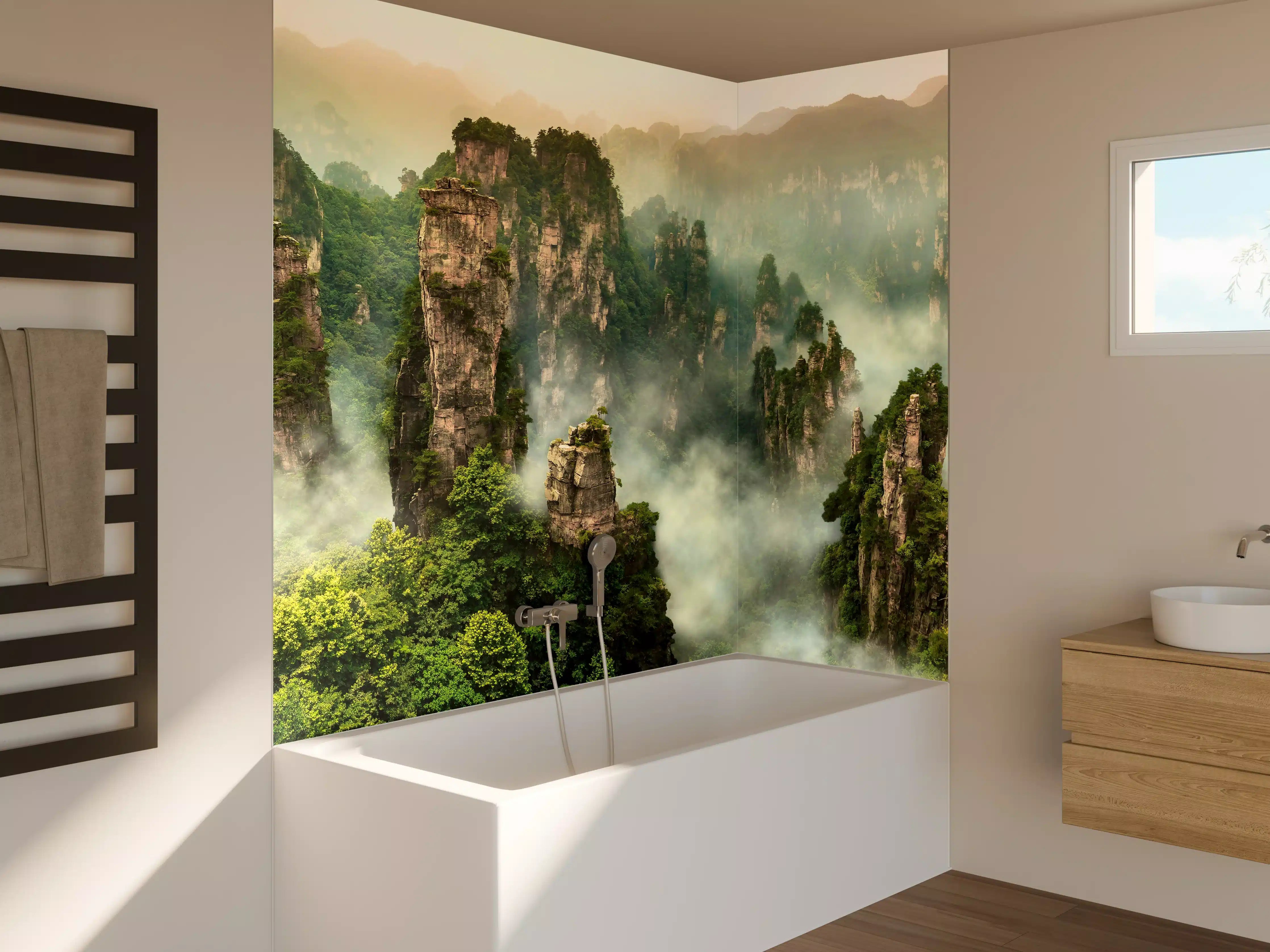 Badewannen-Rückwand - Atemberaubende Landschaft in China