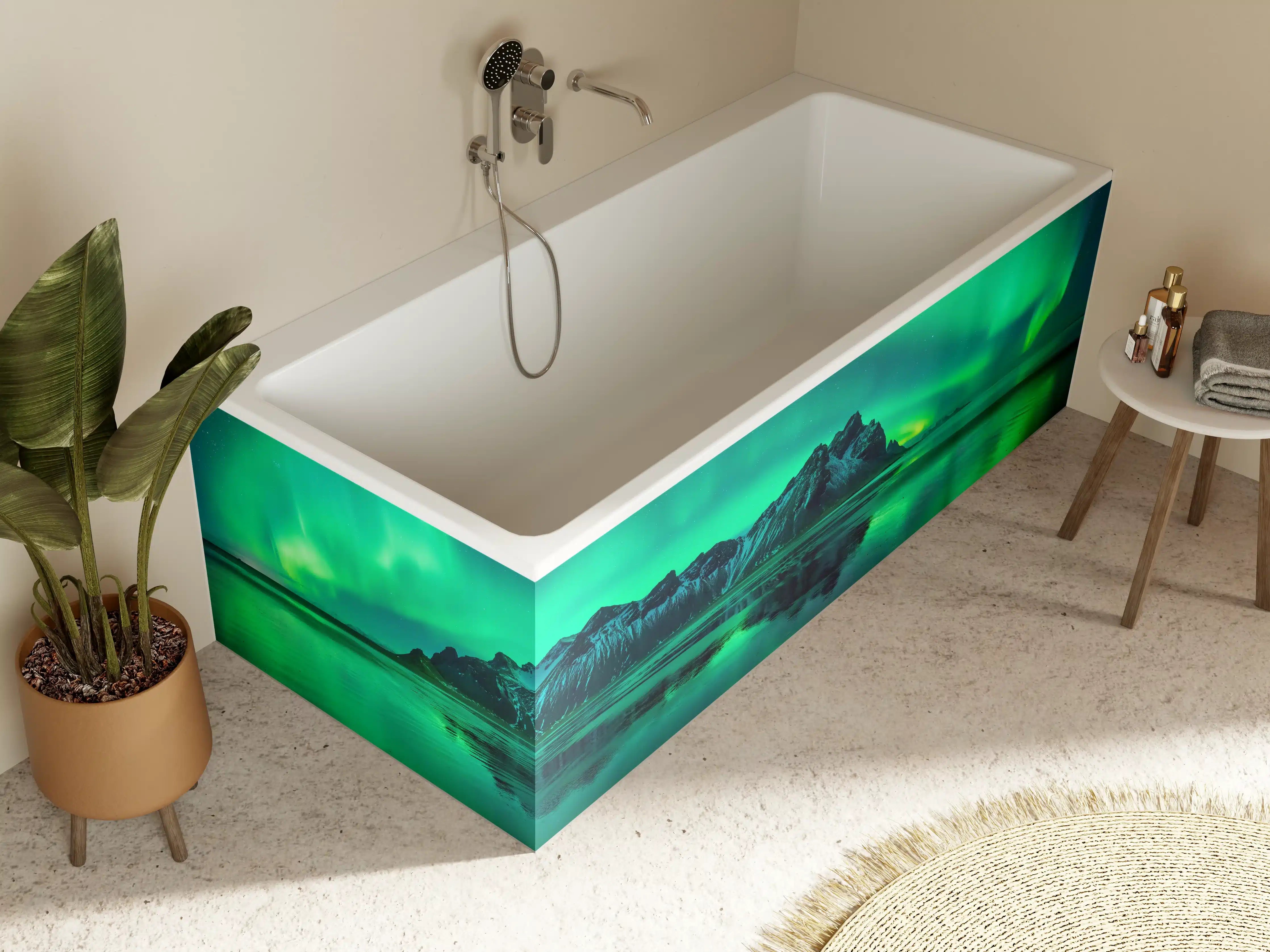 Badewannen-Rückwand - Aurora Stokksnes - Island