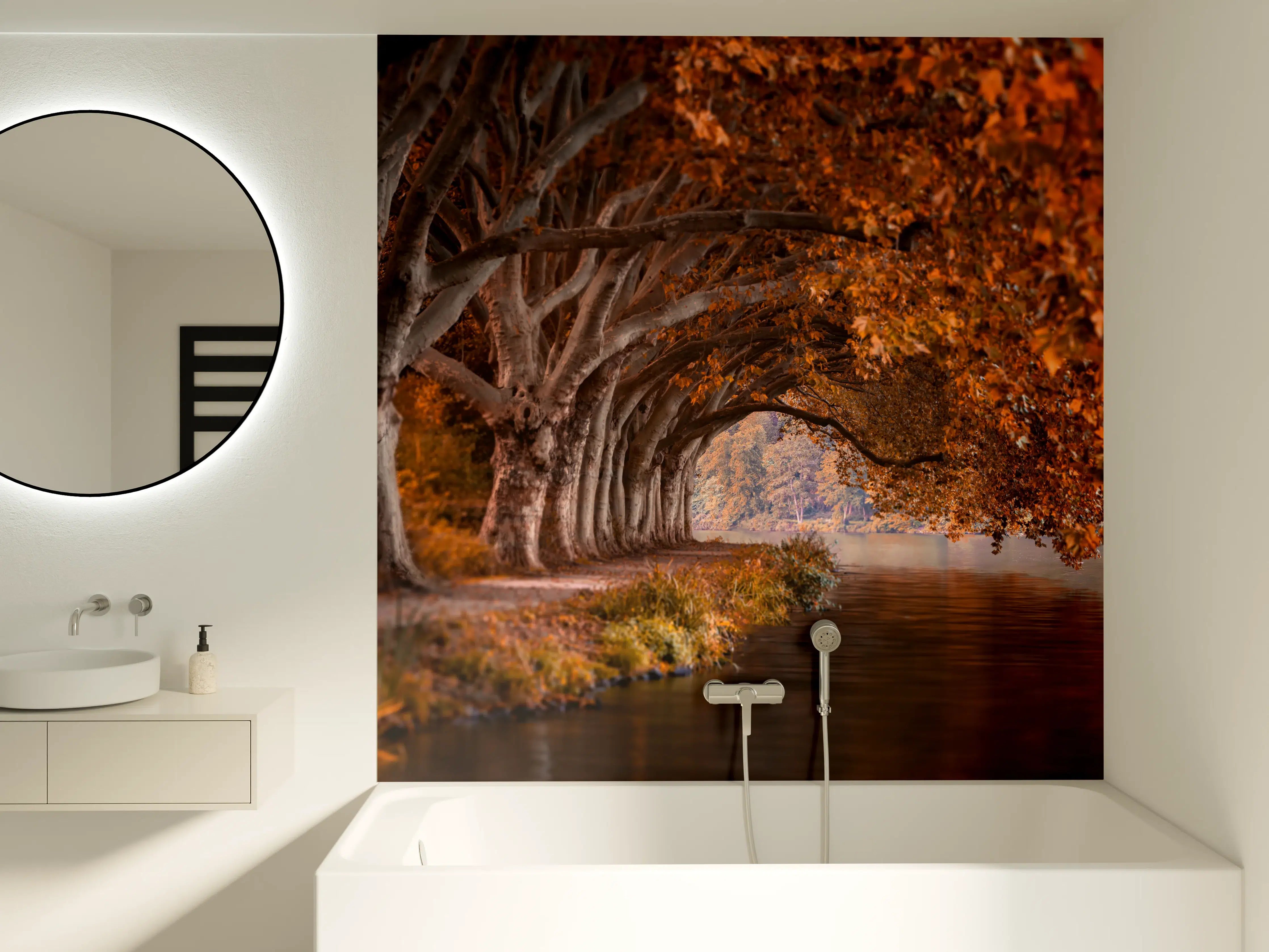 Badewannen-Rückwand - Baldeneysee in Essen im Herbst