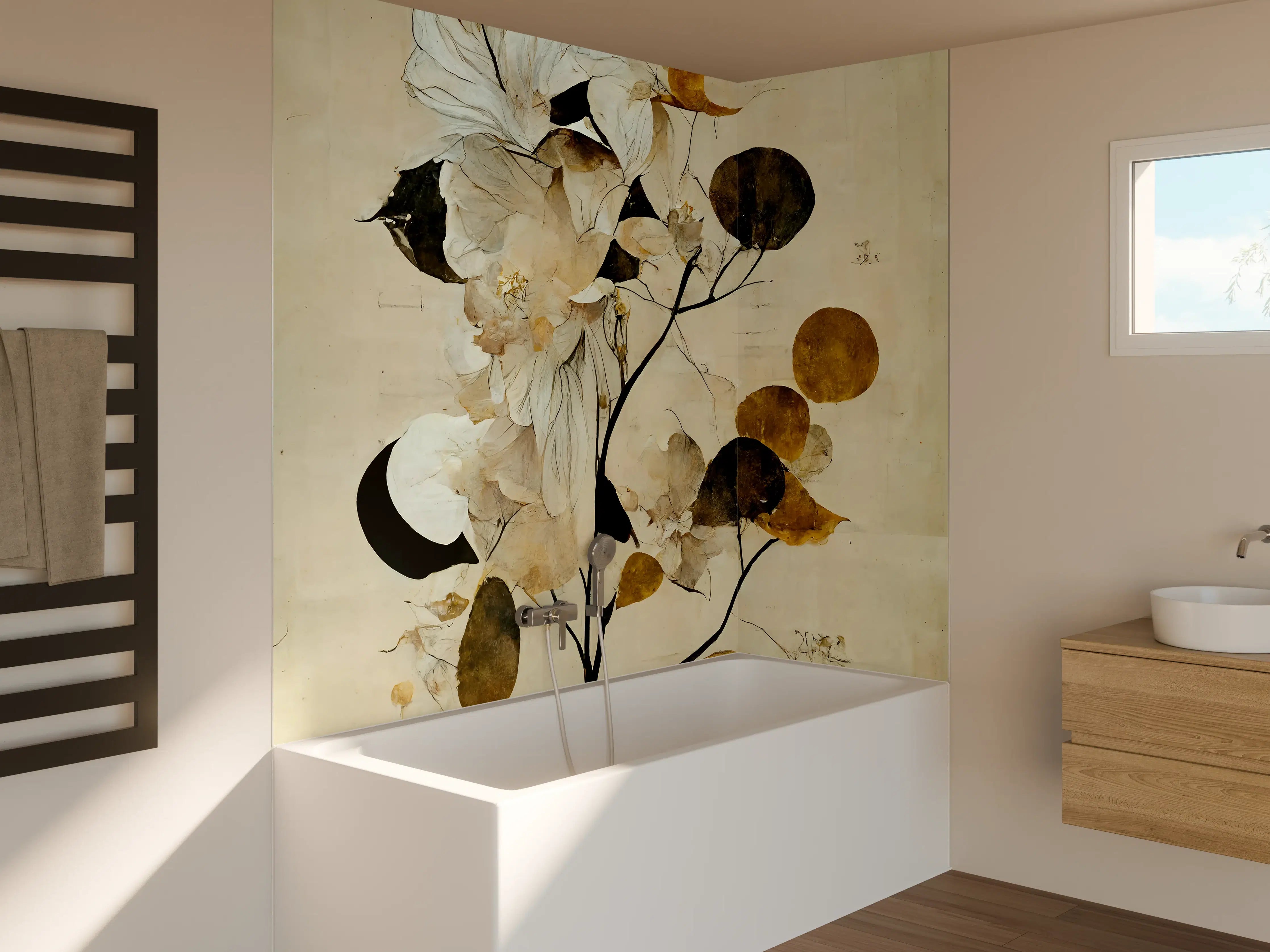 Badewannen-Rückwand - Baum des Glücks - Floral