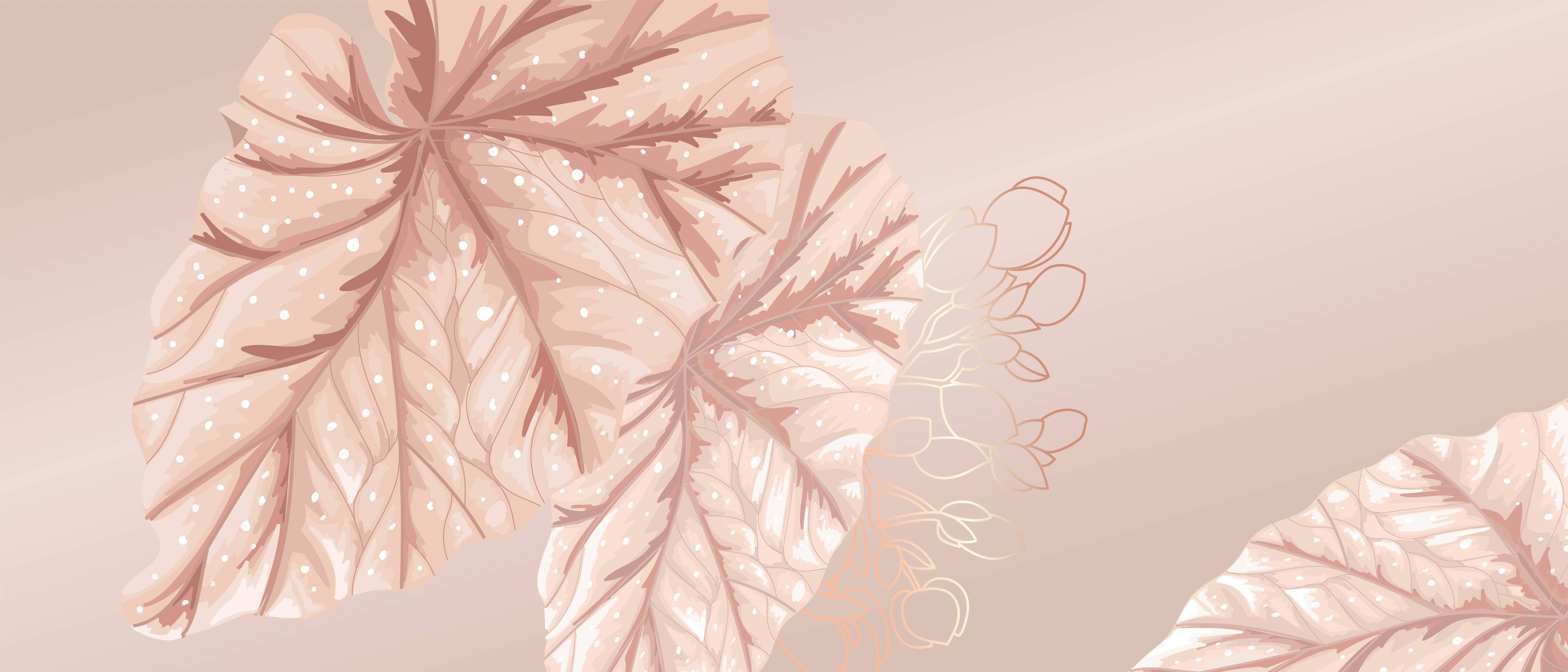 Badewannen-Rückwand-Beige Blätter Illustration