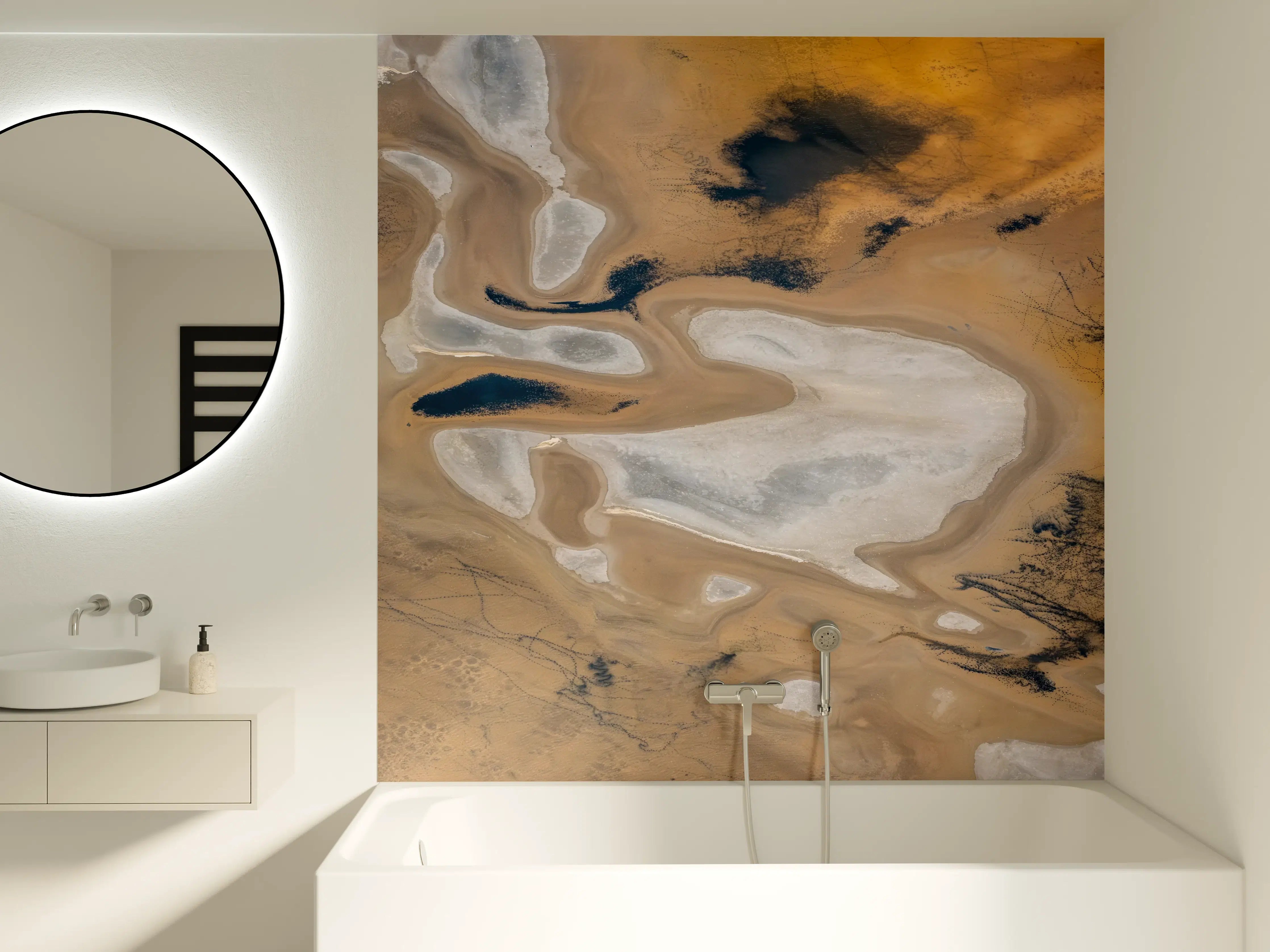 Badewannen-Rückwand - Beige Sand Abstraktion
