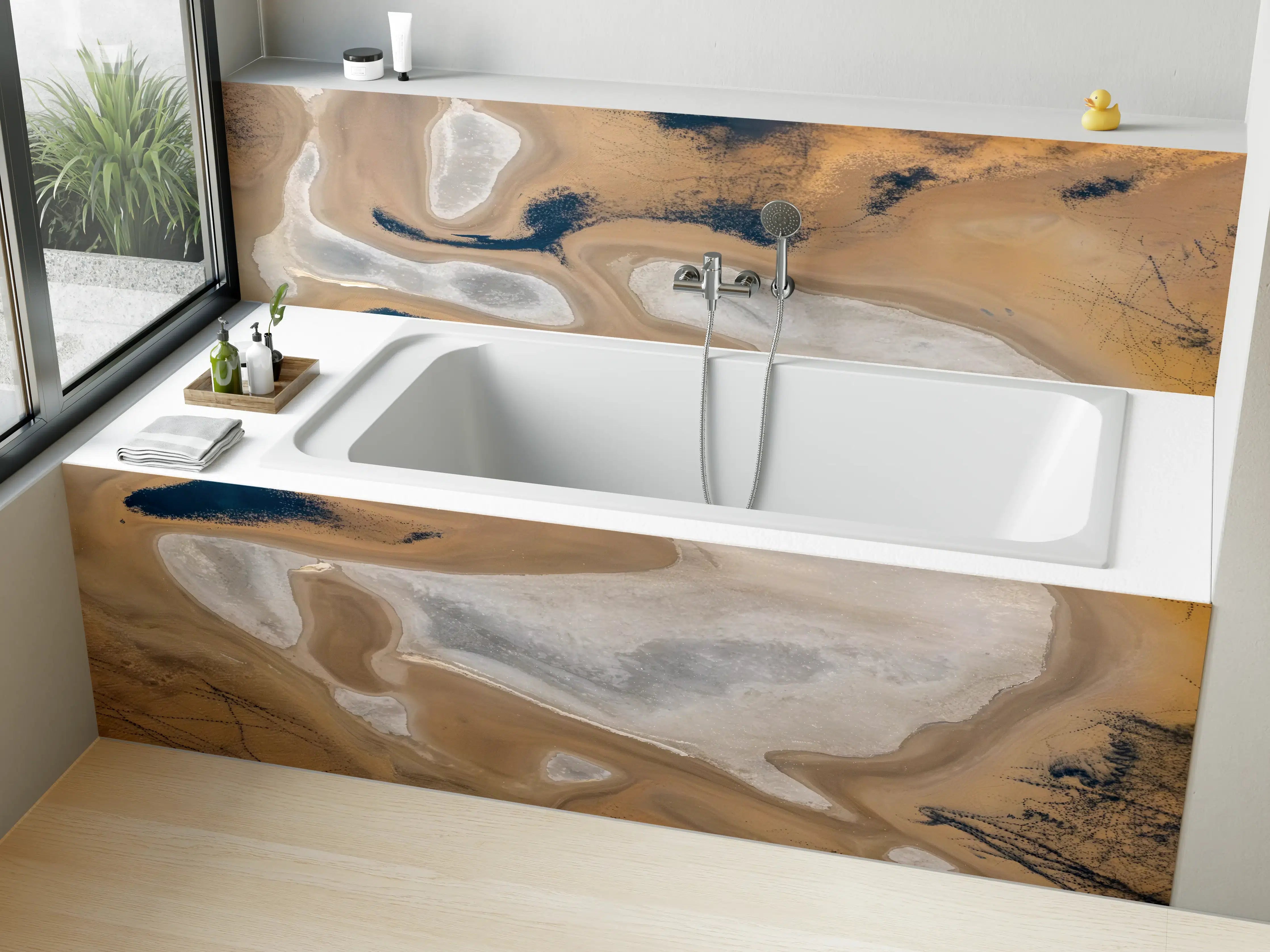 Badewannen-Rückwand - Beige Sand Abstraktion