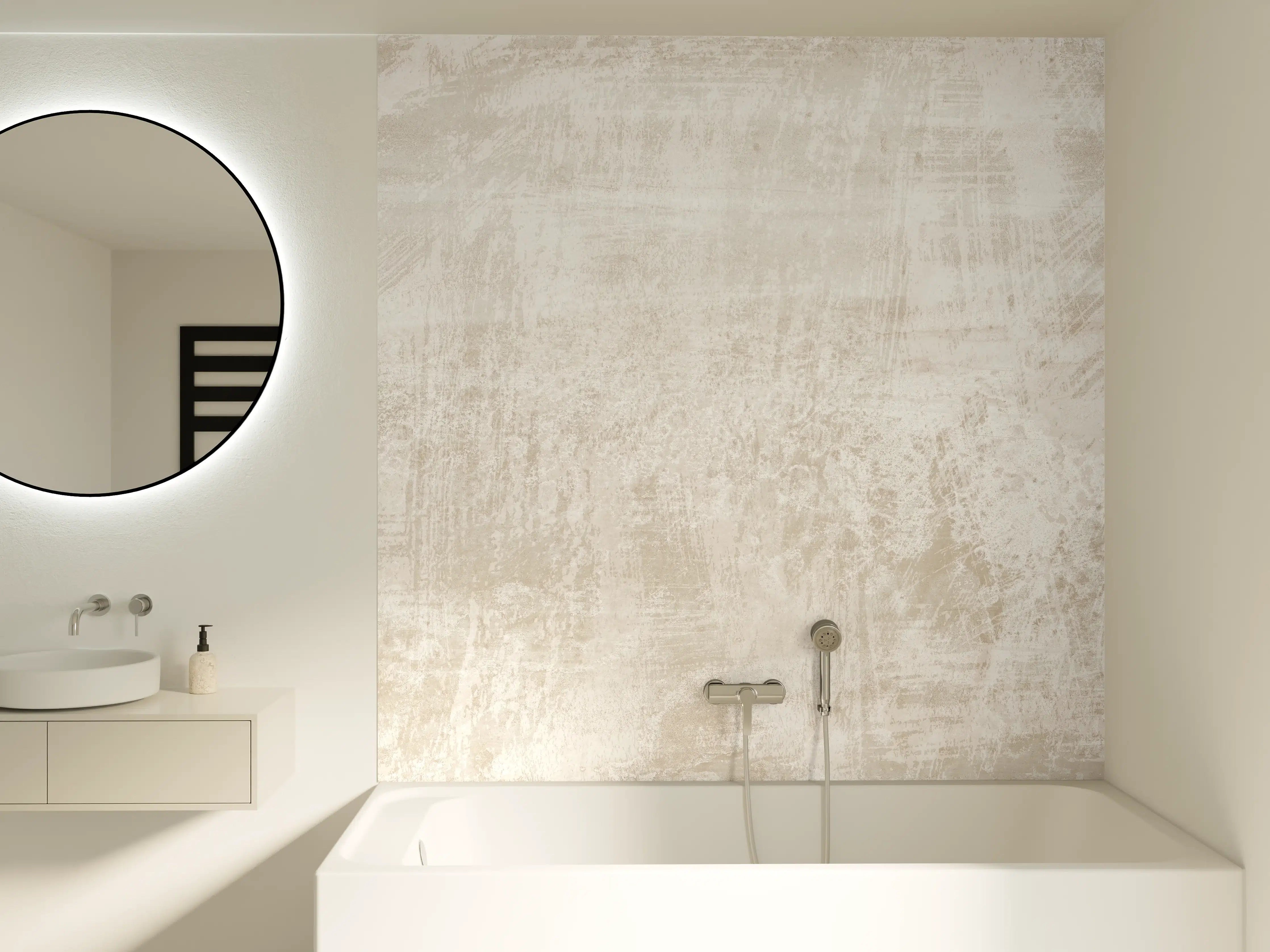 Badewannen-Rückwand - Beigefarbener Hintergrund