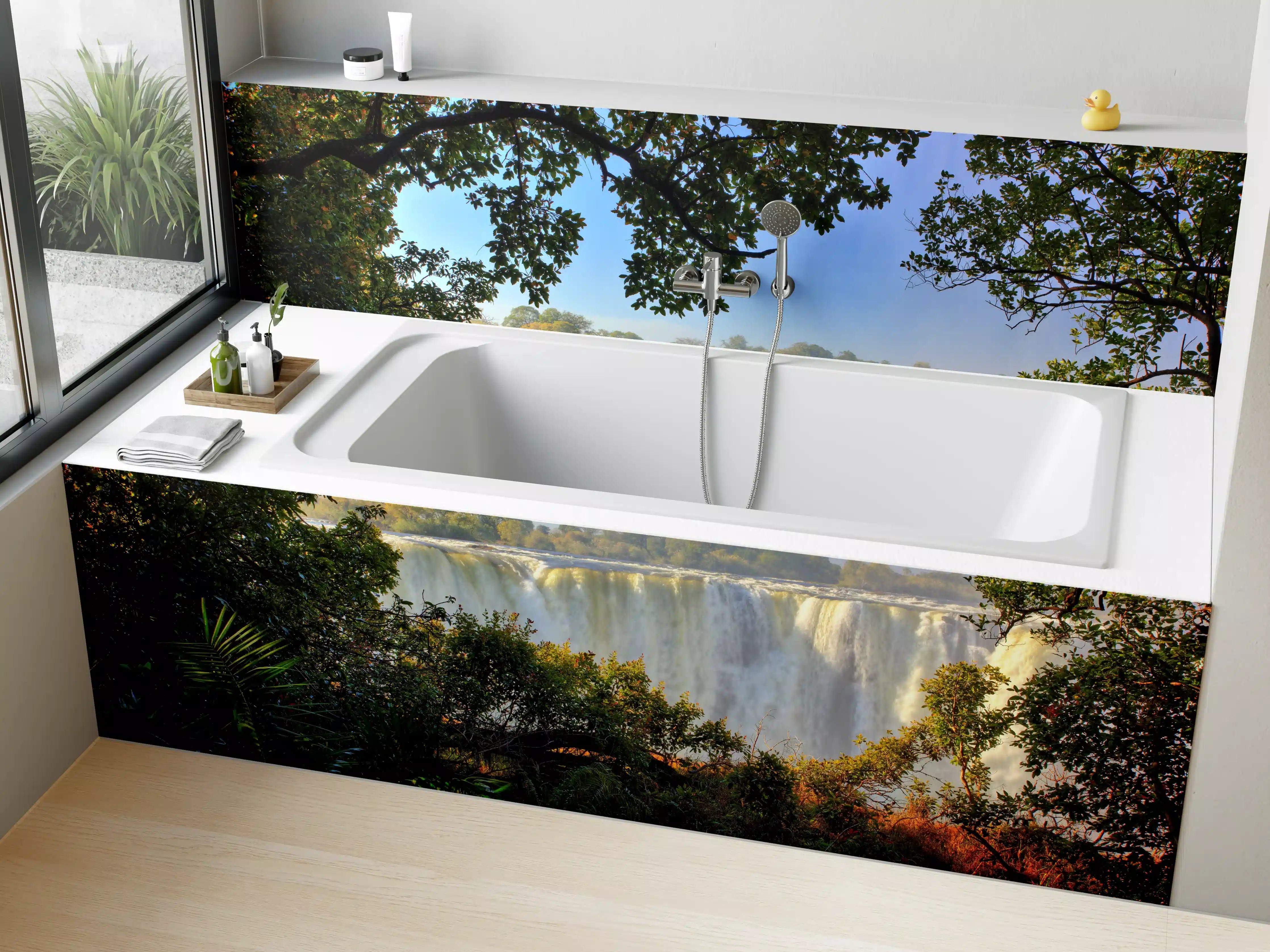Badewannen-Rückwand - Besondere Perspektive auf Victoria Falls