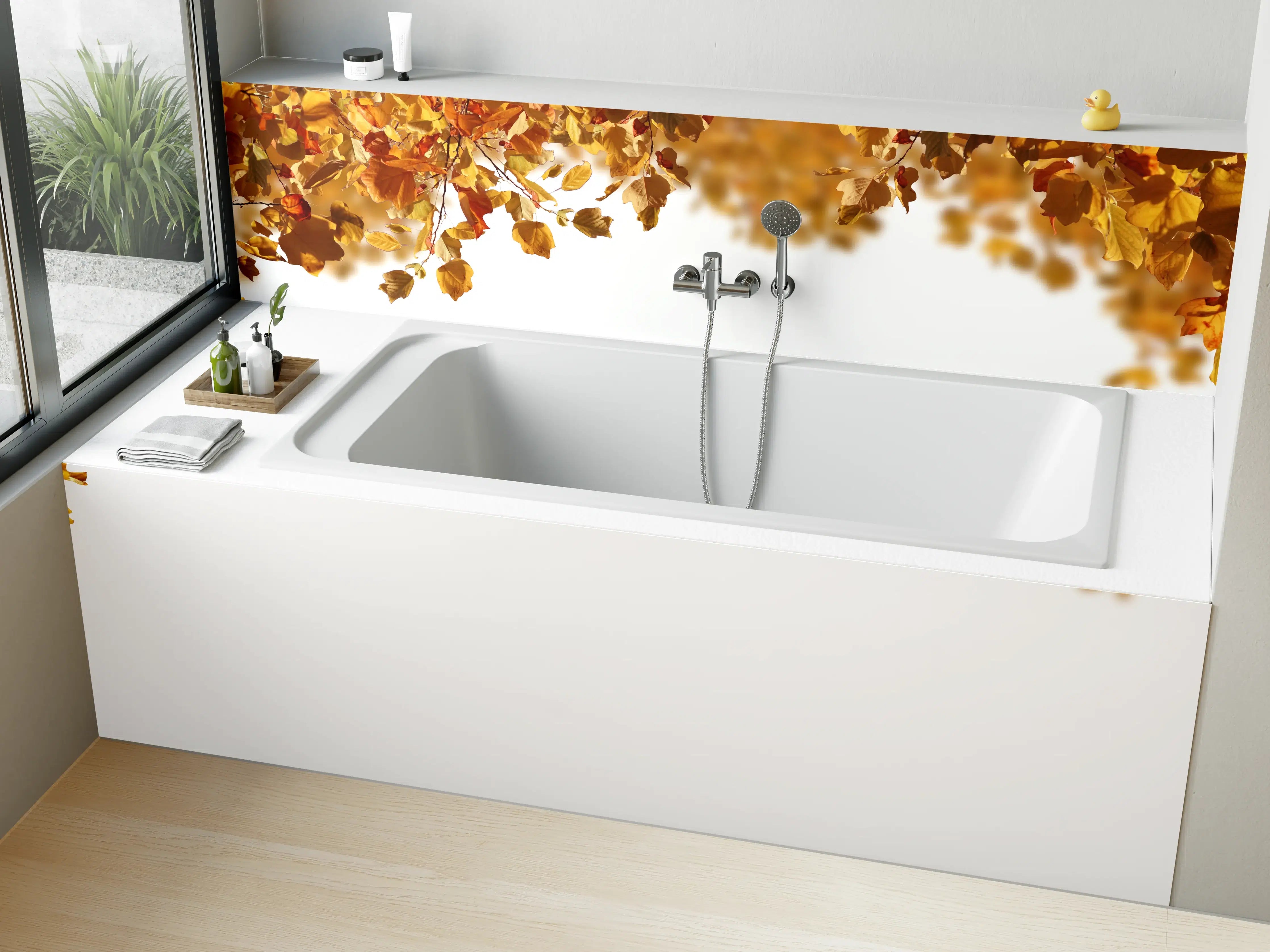 Badewannen-Rückwand - Blätter im Herbst