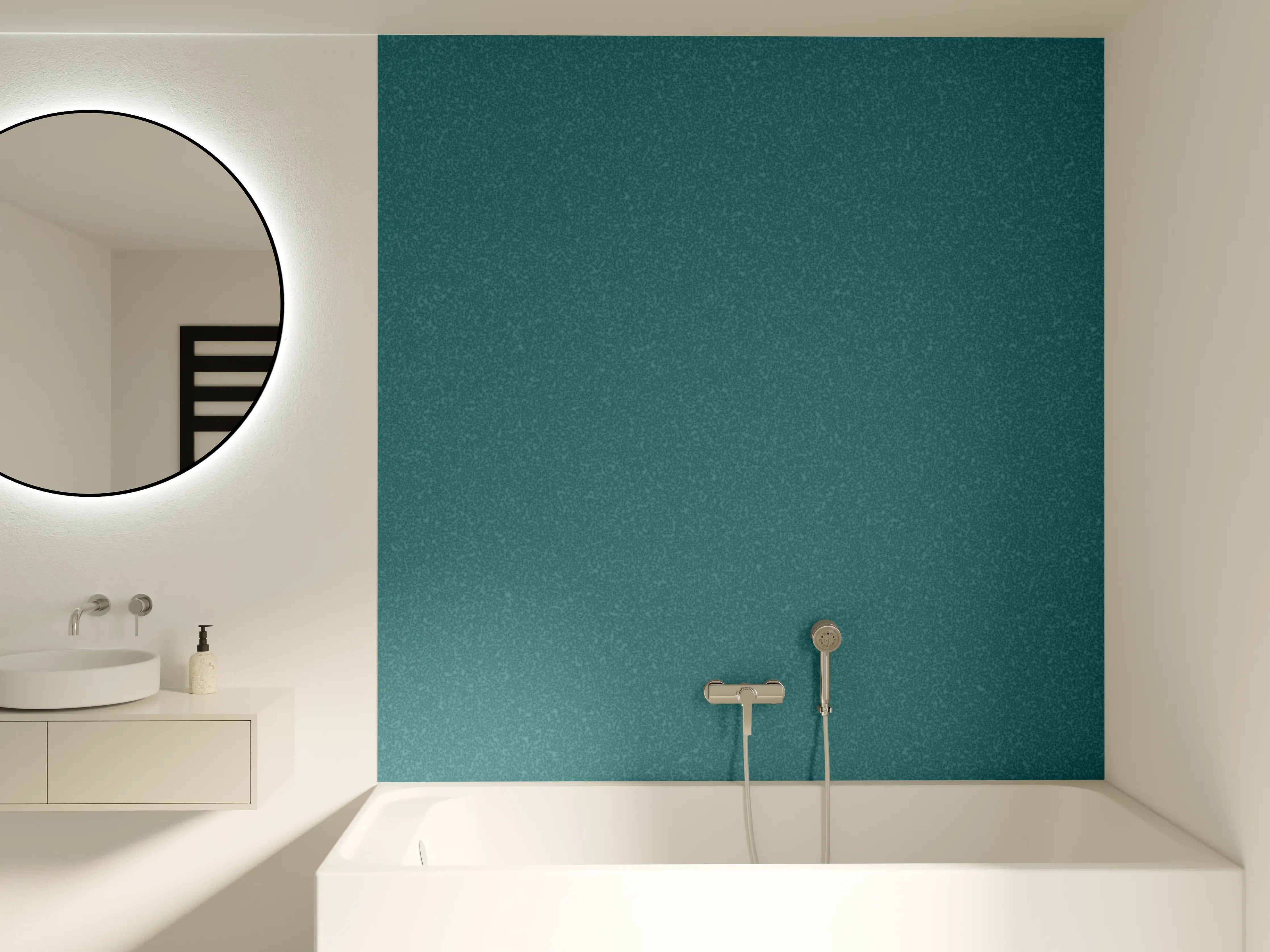Badewannen-Rückwand - Bläuliche Wandtextur - Blaue Hafenfarbe