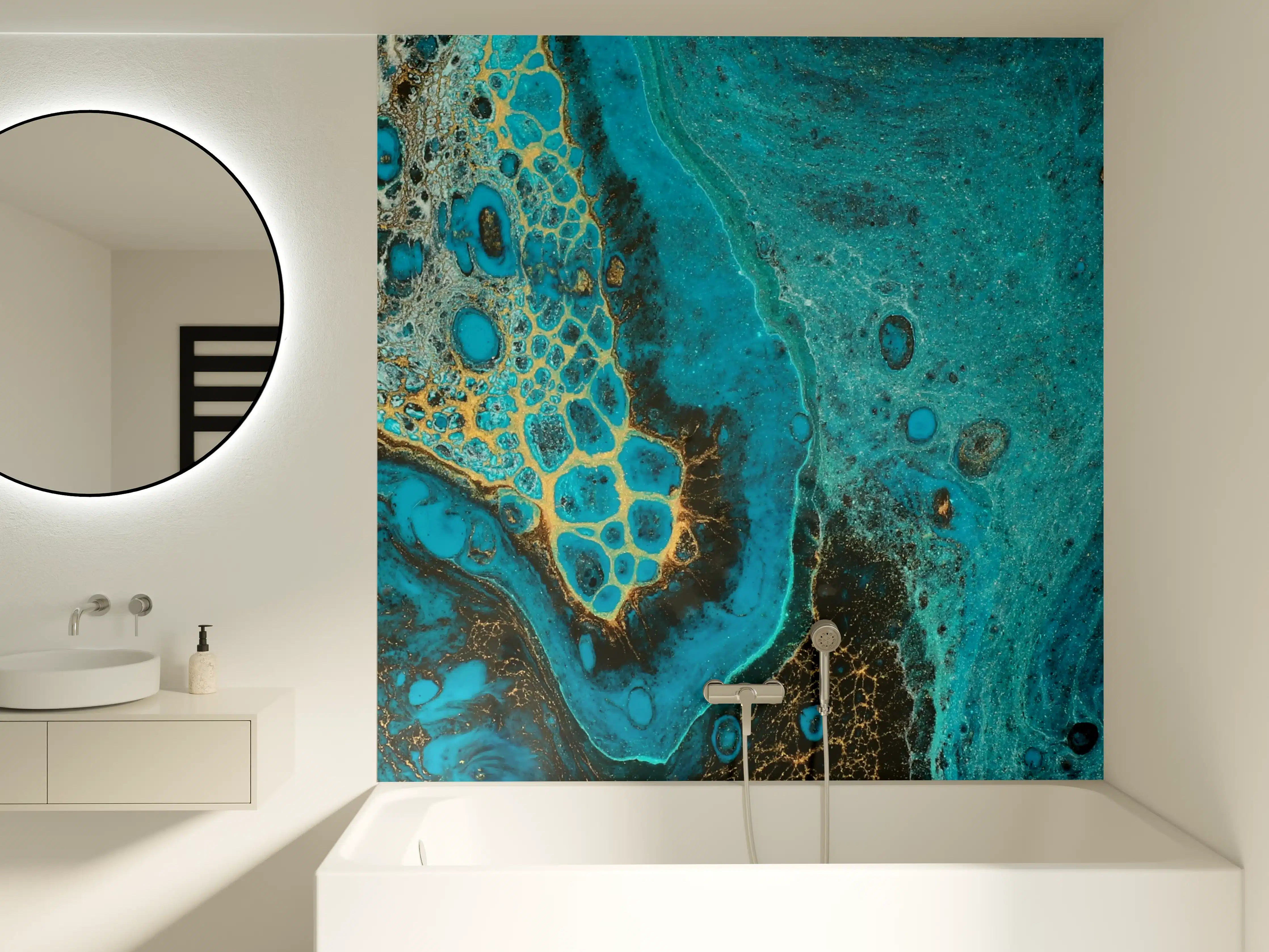 Badewannen-Rückwand - Bläulicher Marmor