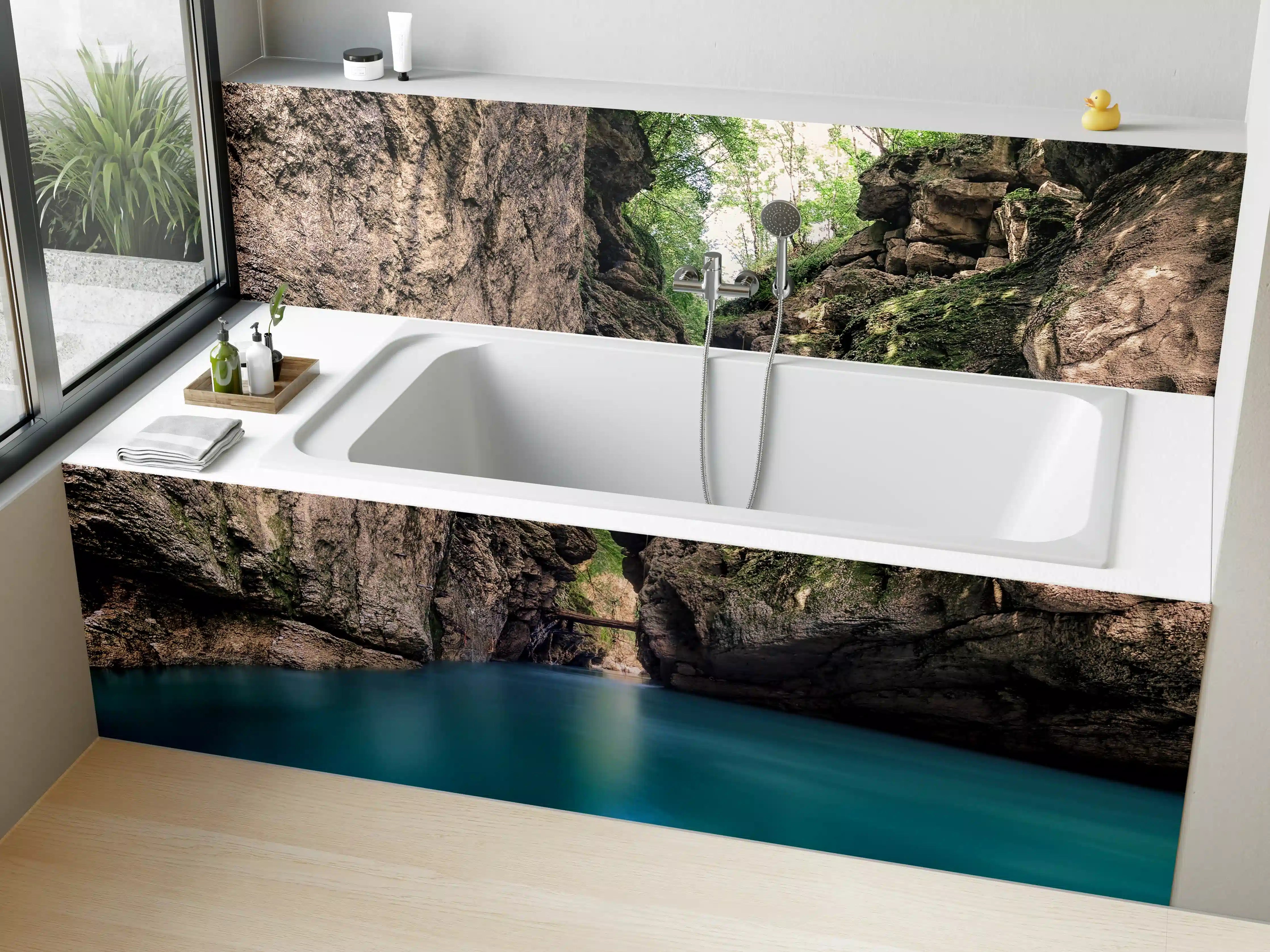 Badewannen-Rückwand - Blaue Fluss im Canyon