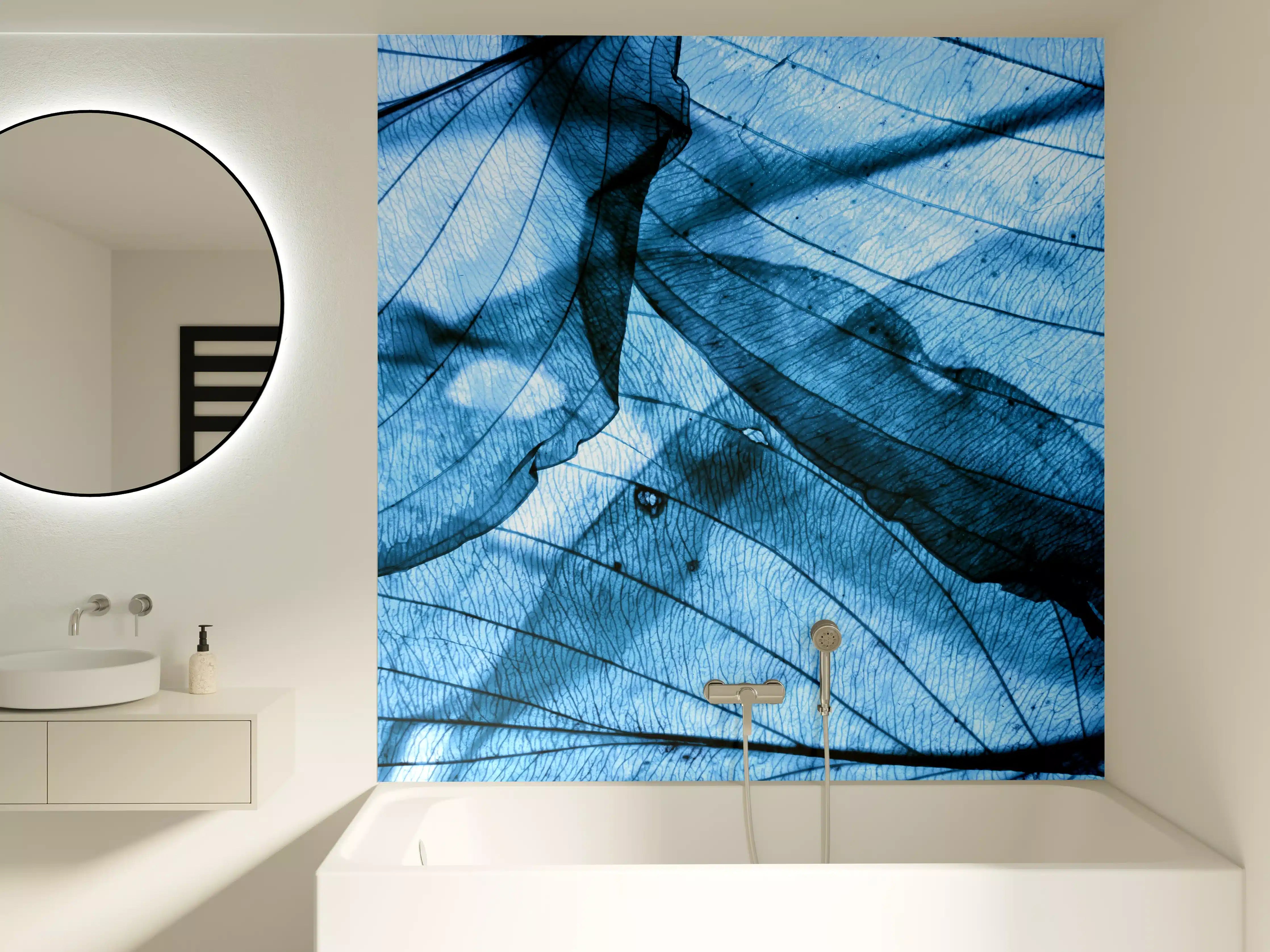 Badewannen-Rückwand - Blaue Herbstlaub-Makrotextur