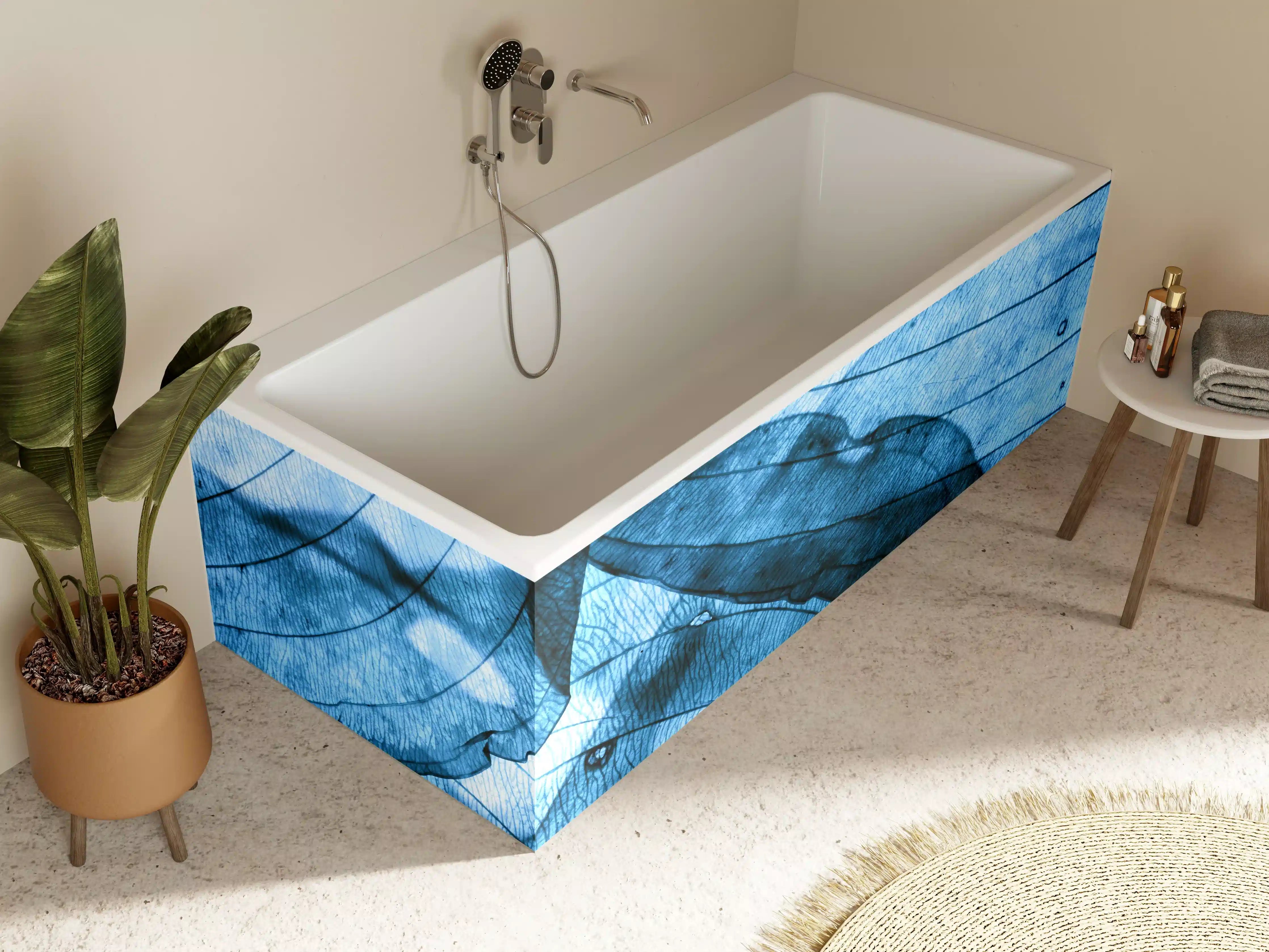 Badewannen-Rückwand - Blaue Herbstlaub-Makrotextur