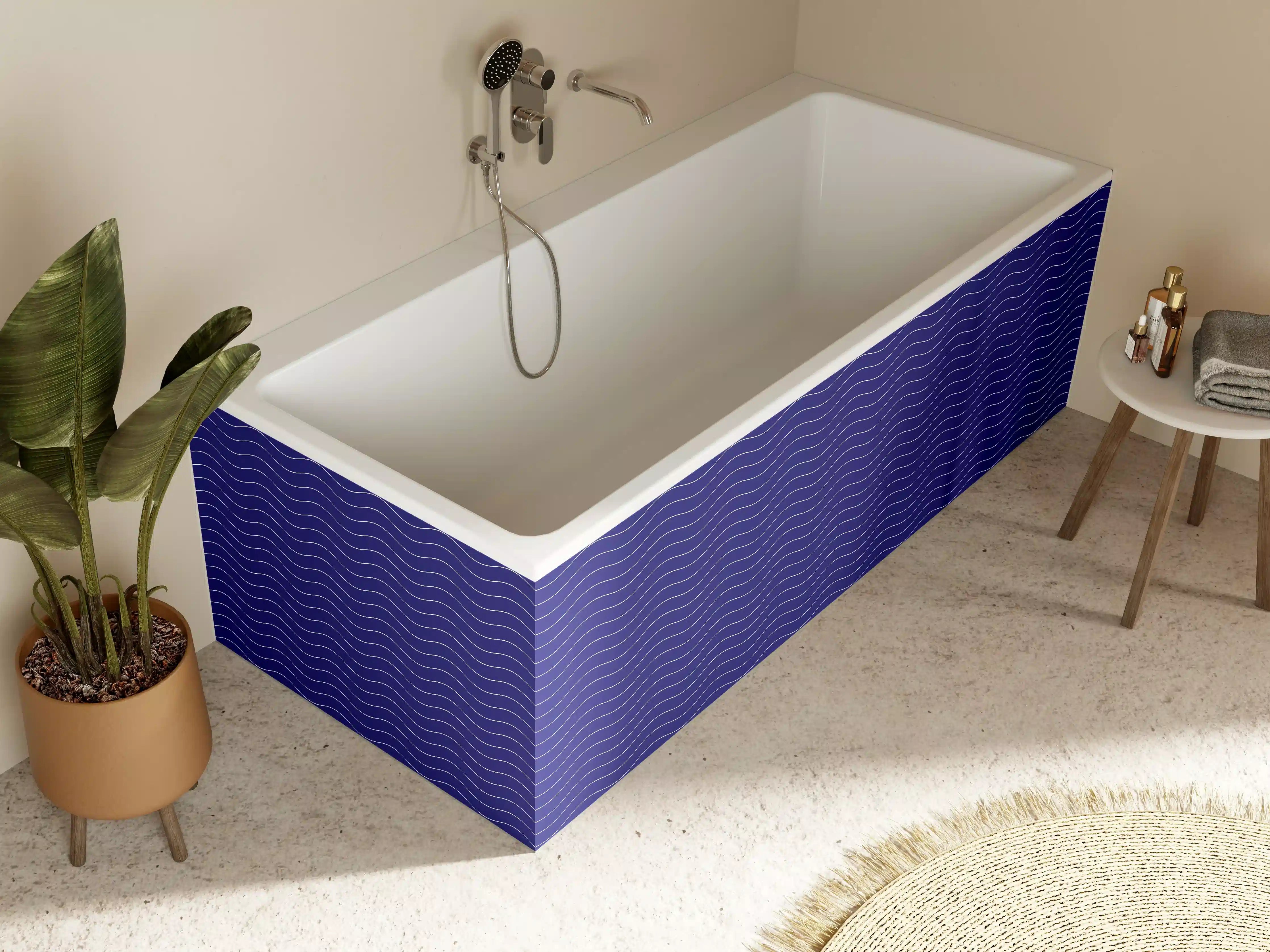 Badewannen-Rückwand - Blaue Wellige Wasseroberfläche