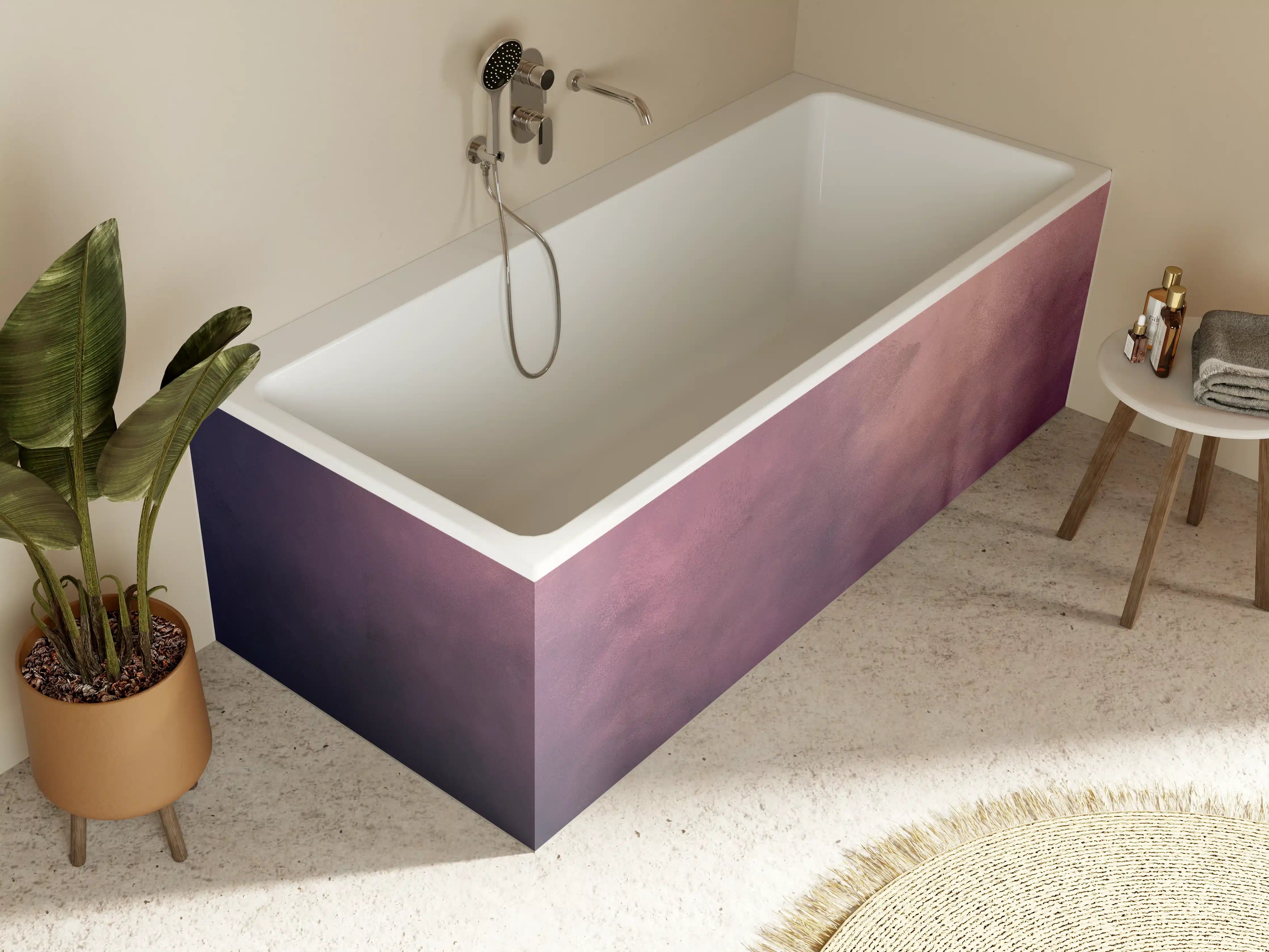 Badewannen-Rückwand - Blaue und violette Marmor-Textur