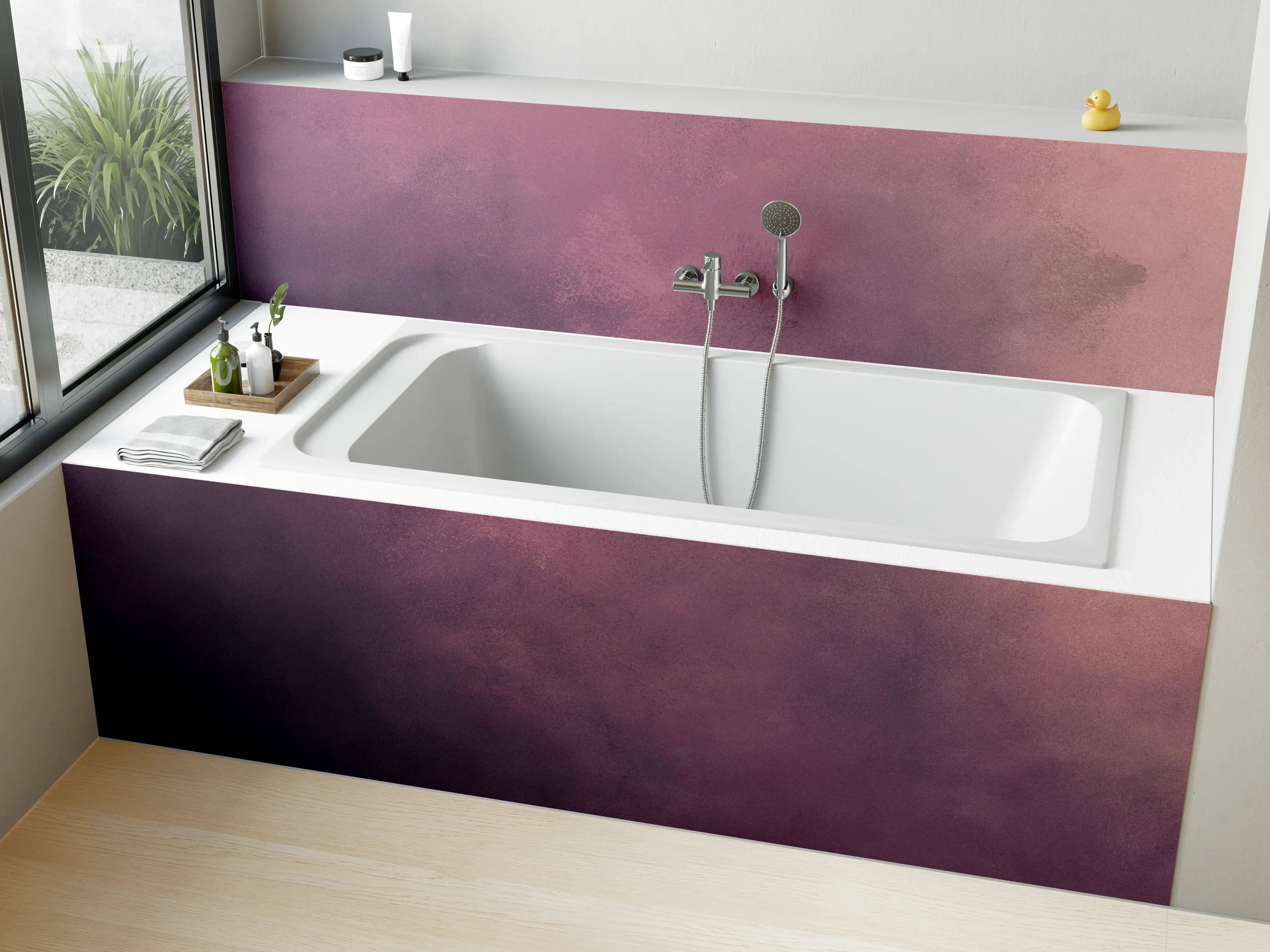 Badewannen-Rückwand - Blaue und violette Marmor-Textur