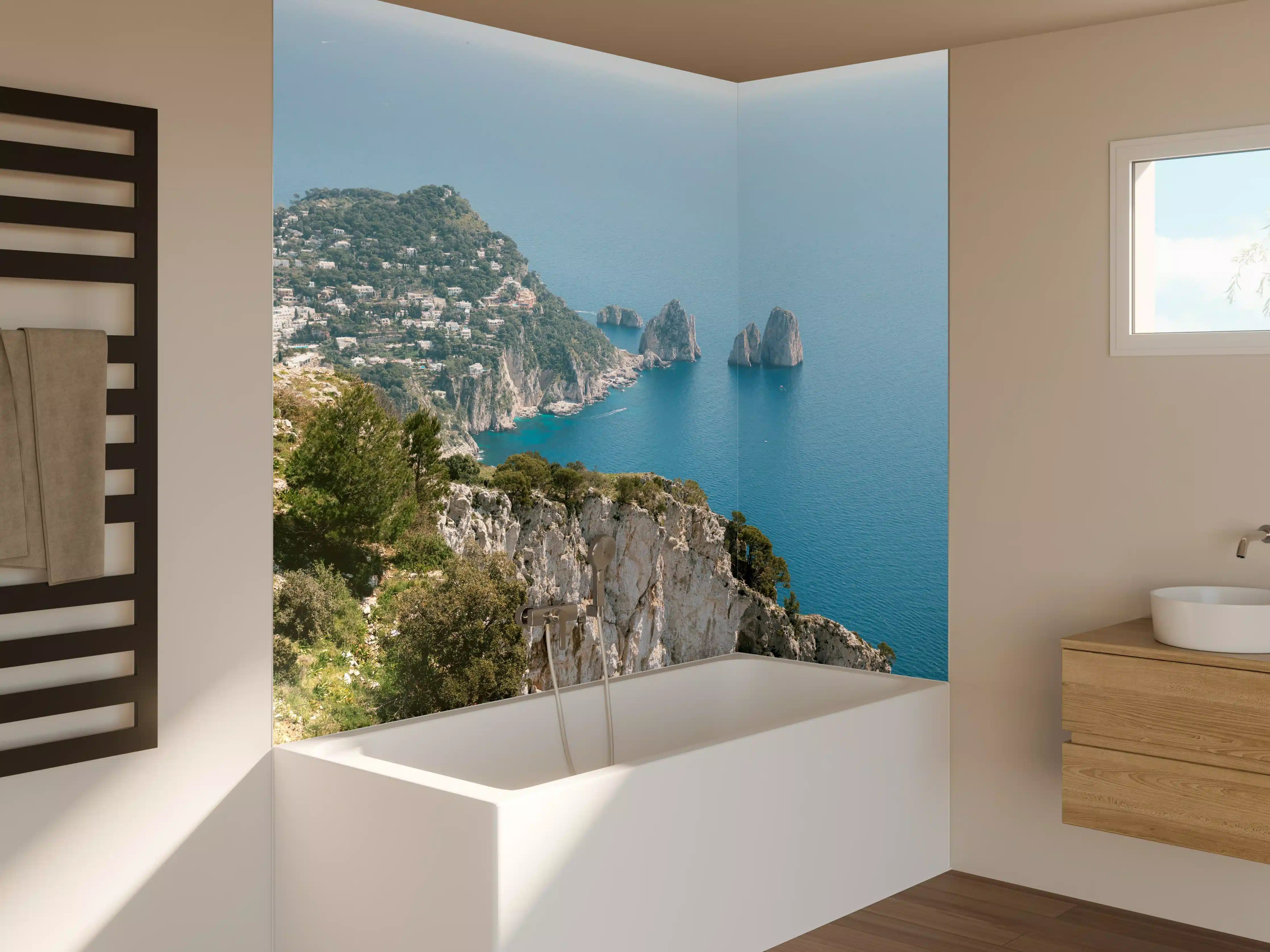 Badewannen-Rückwand - Blaues Meer an Italiens Küste