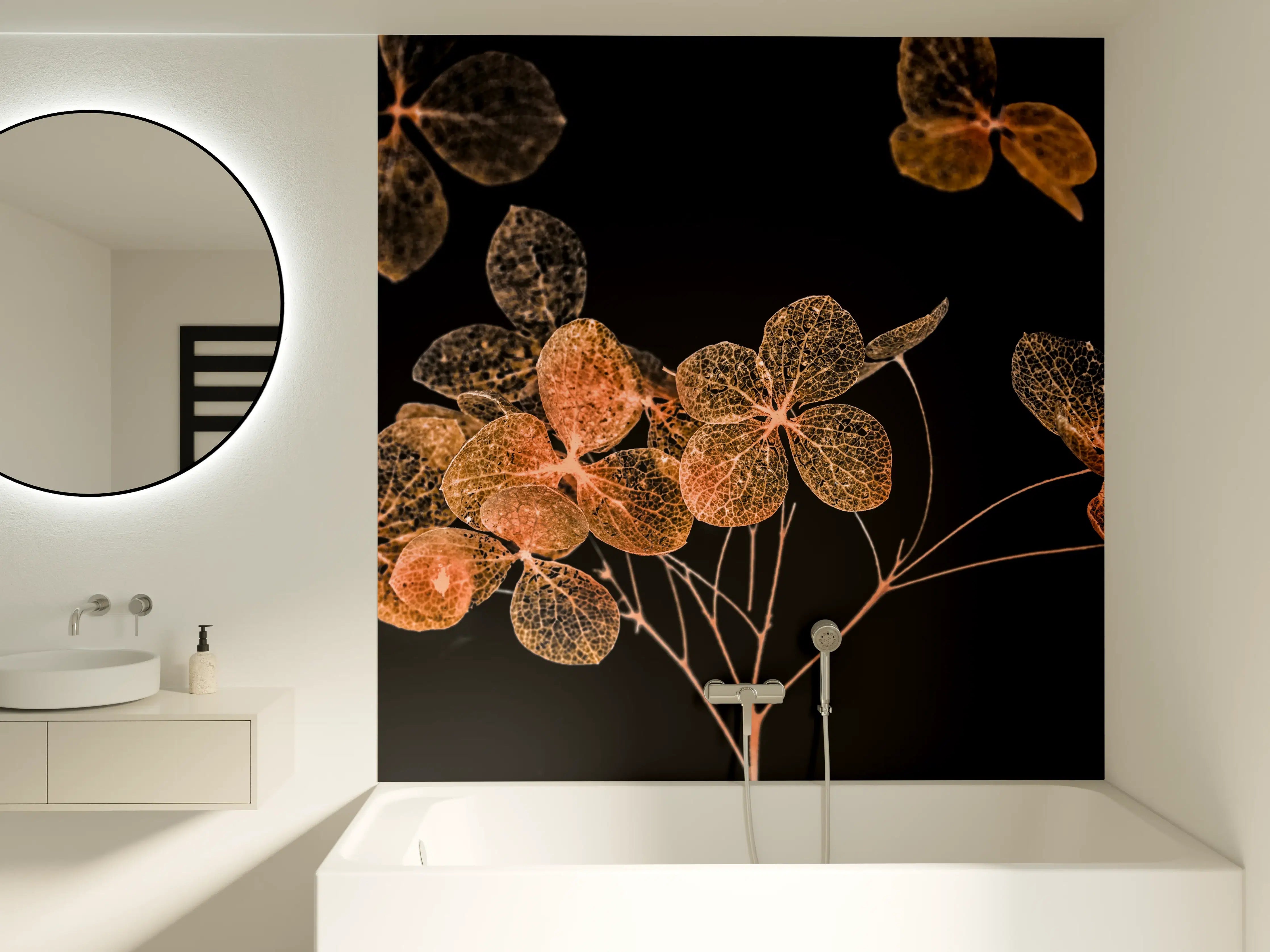Badewannen-Rückwand - Blumen im Detail - grafik