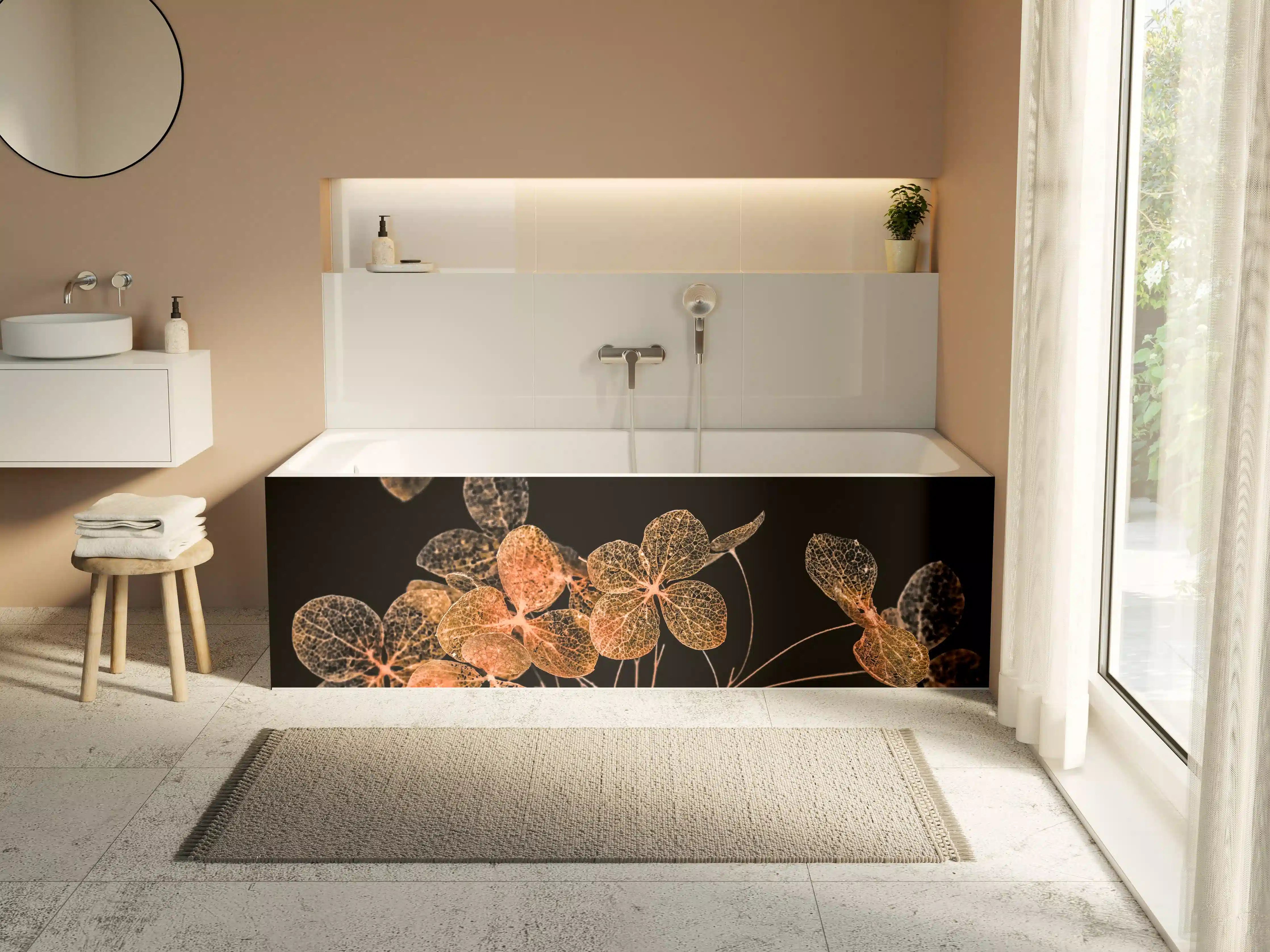 Badewannen-Rückwand - Blumen im Detail - grafik