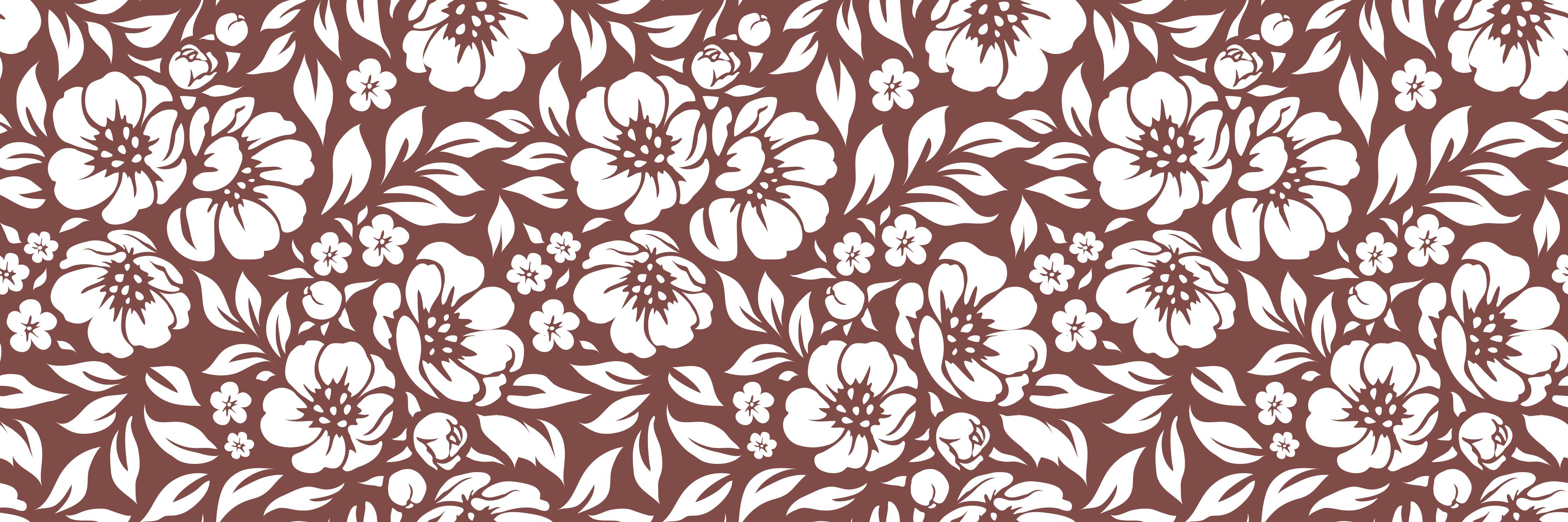 Badewannen-Rückwand-Blumenmuster in Weiß auf Braun