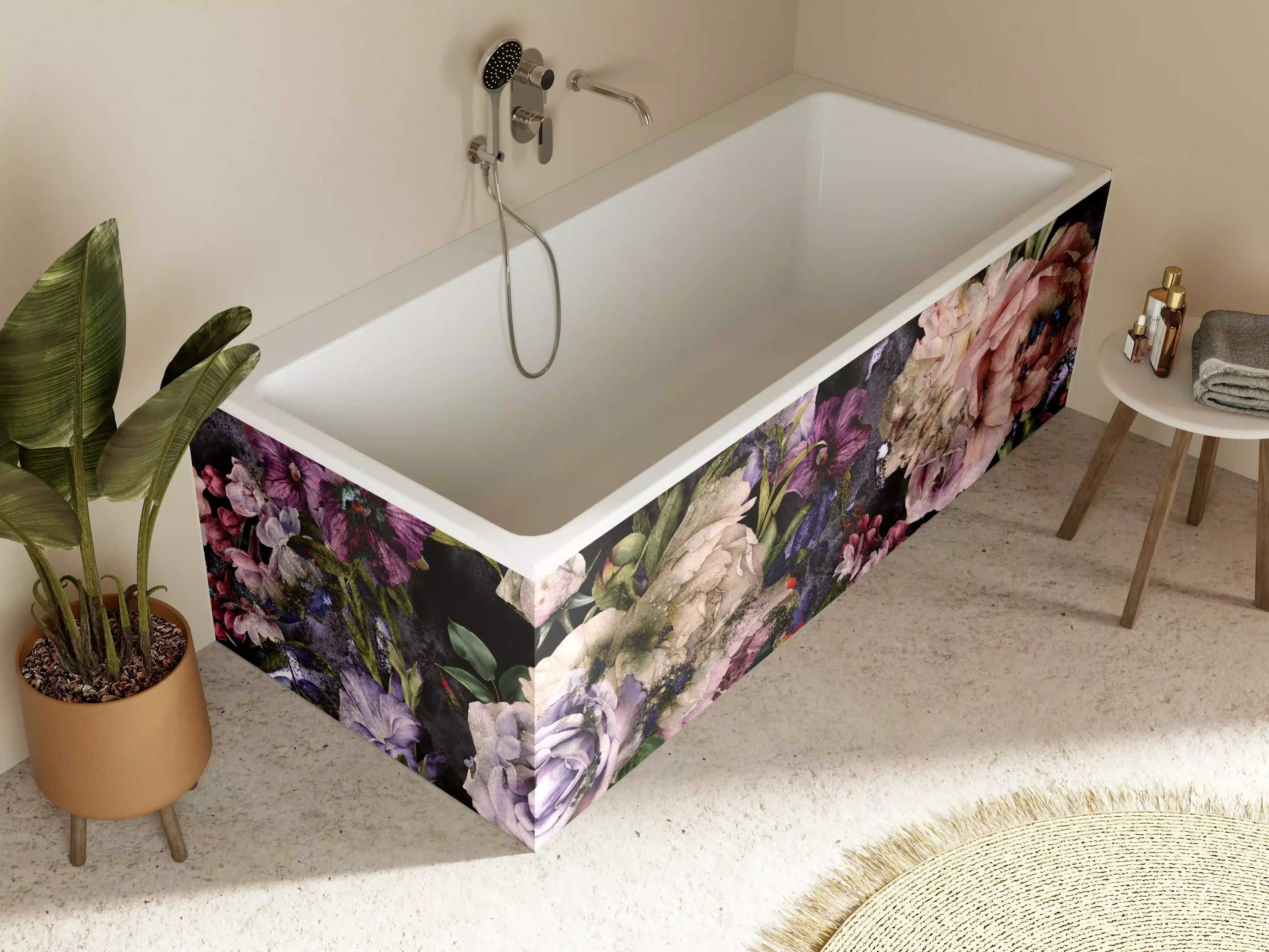 Badewannen-Rückwand - Blumenstrauß mit vielfältigen Farben