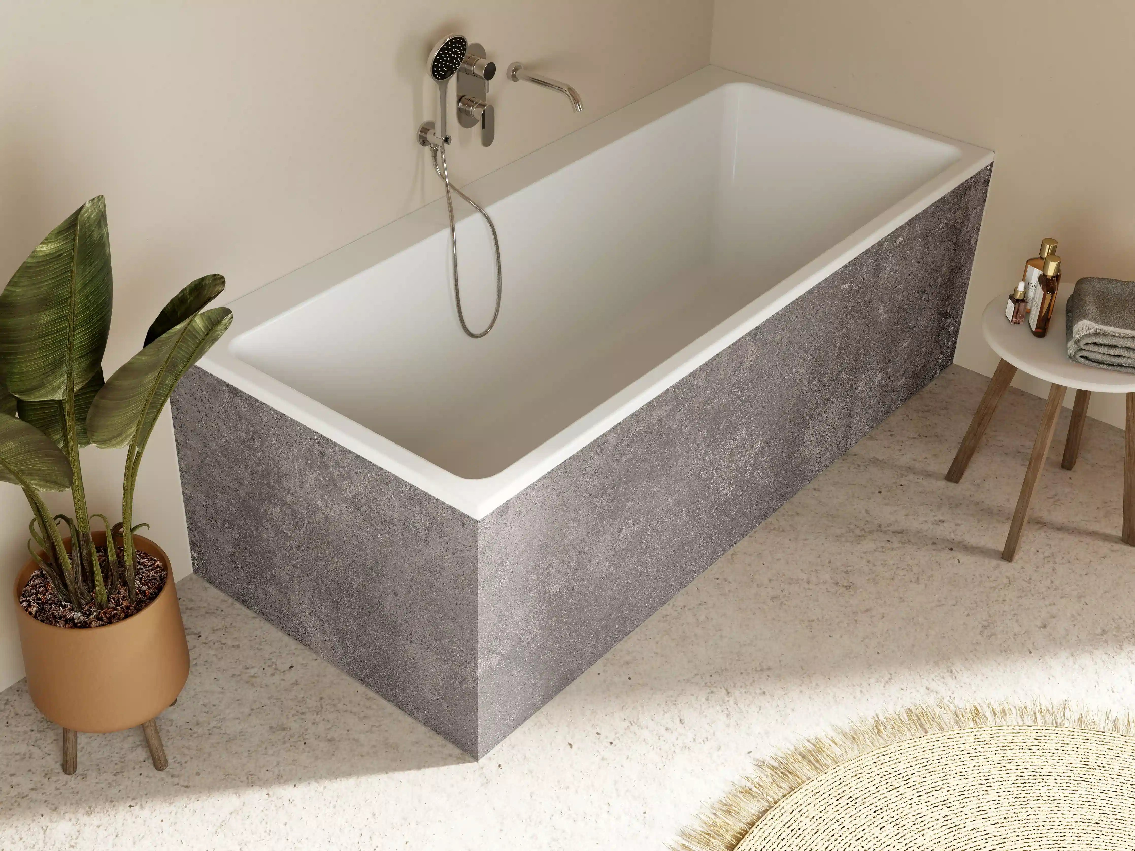 Badewannen-Rückwand - Bräunliche luxuriöse Marmortextur