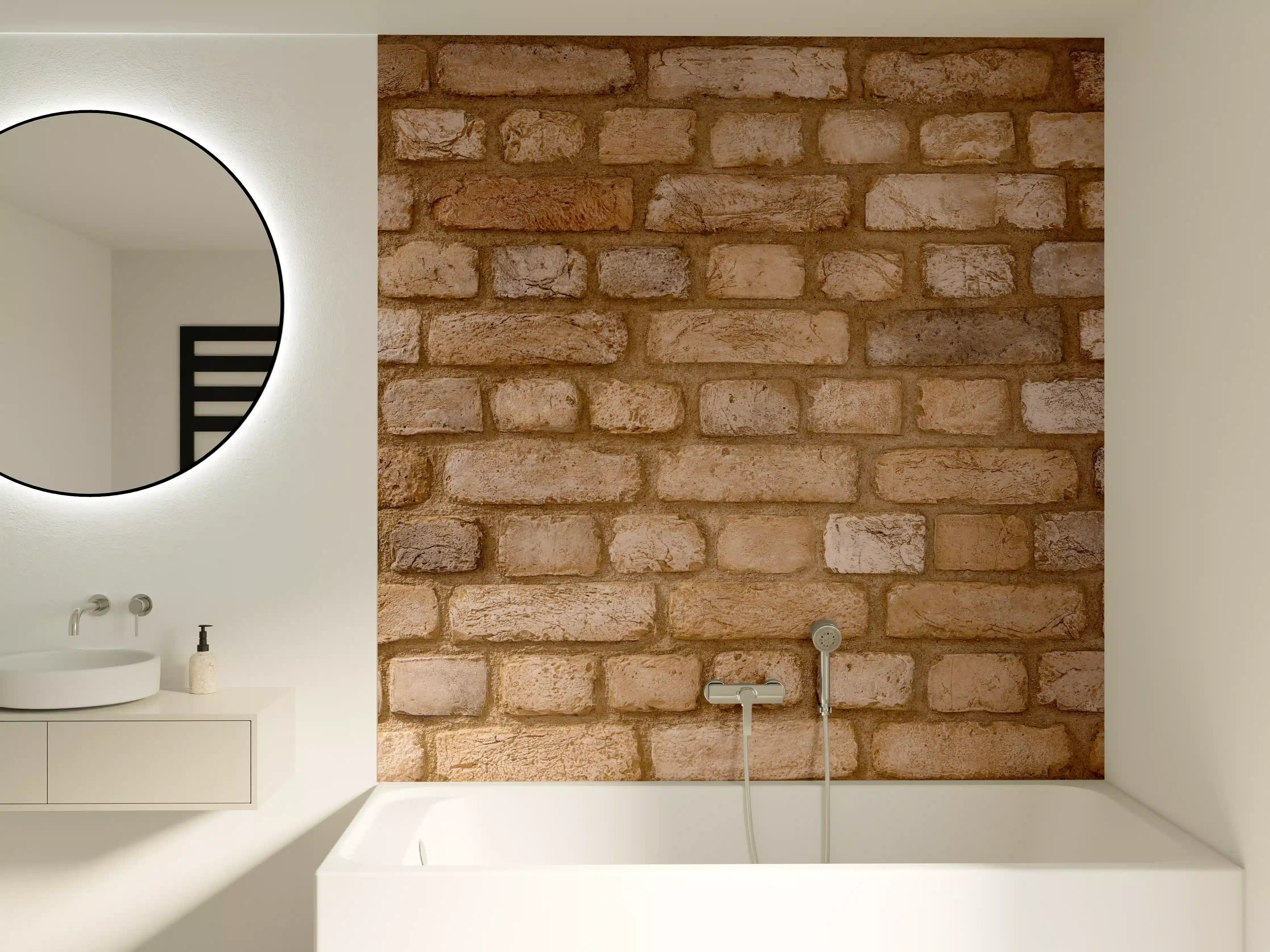 Badewannen-Rückwand - Braune Backsteinmauer Textur