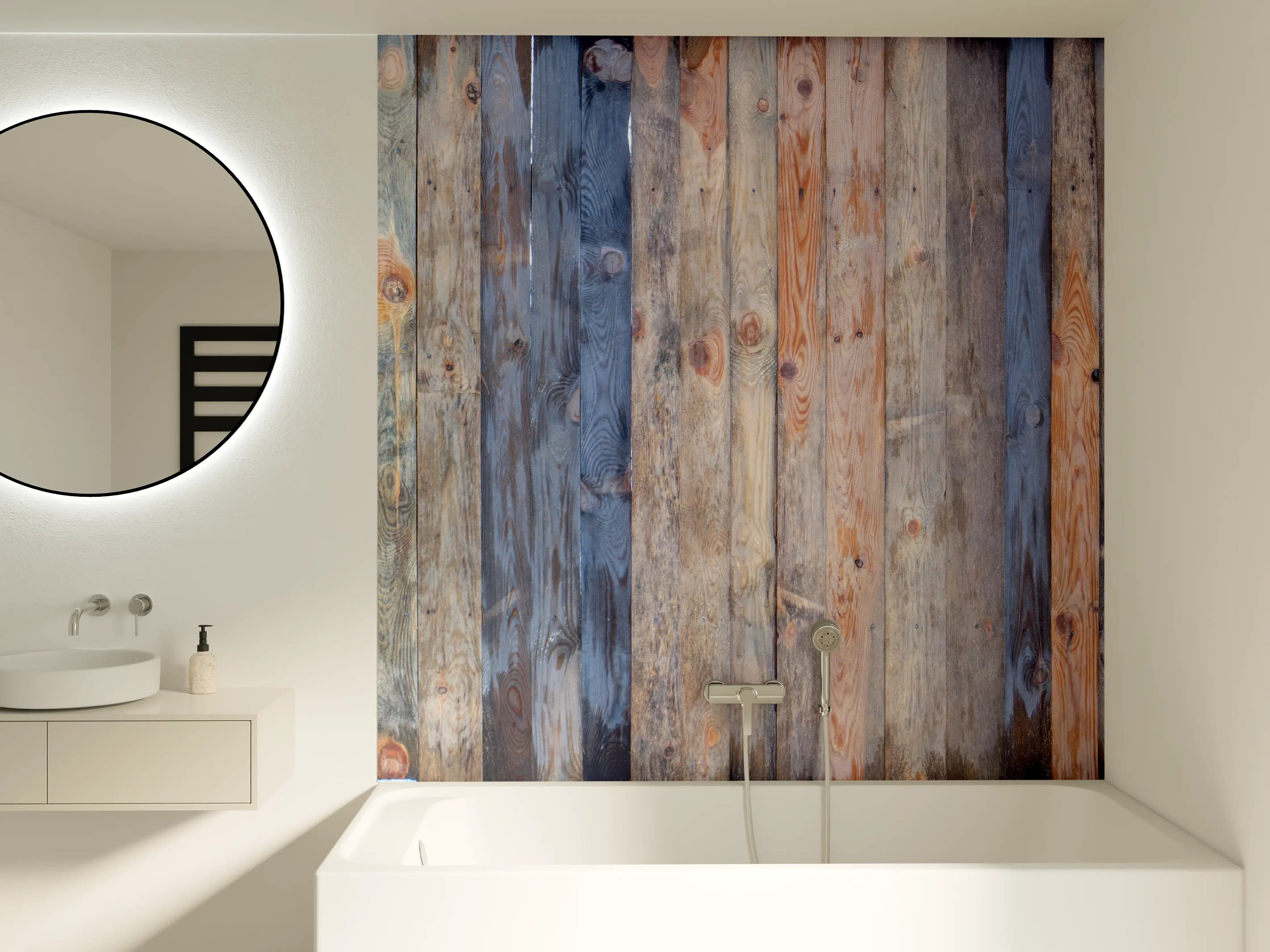 Badewannen-Rückwand - Braune Holz Wandtextur