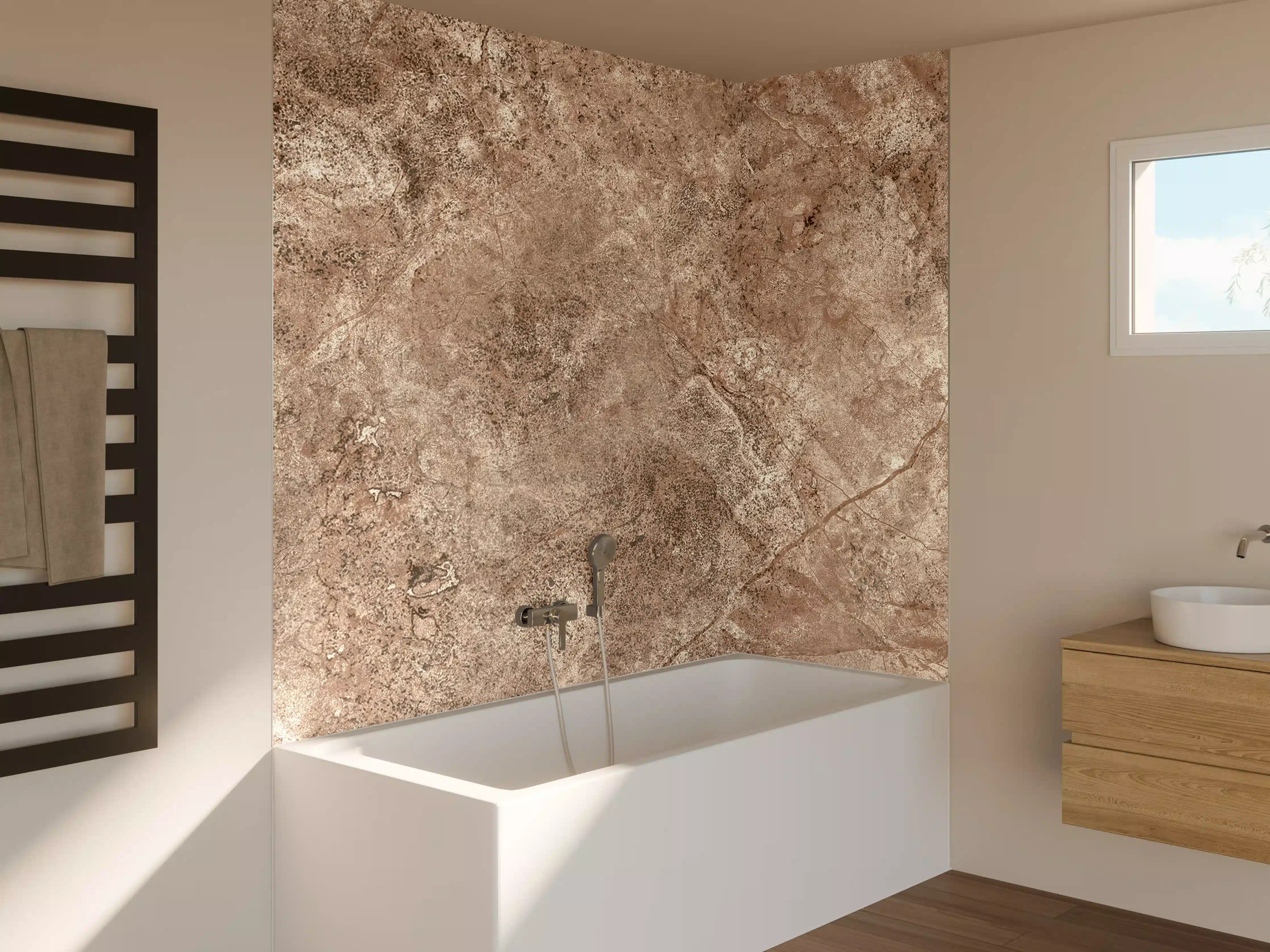 Badewannen-Rückwand - Brauner alter Sandstein 1