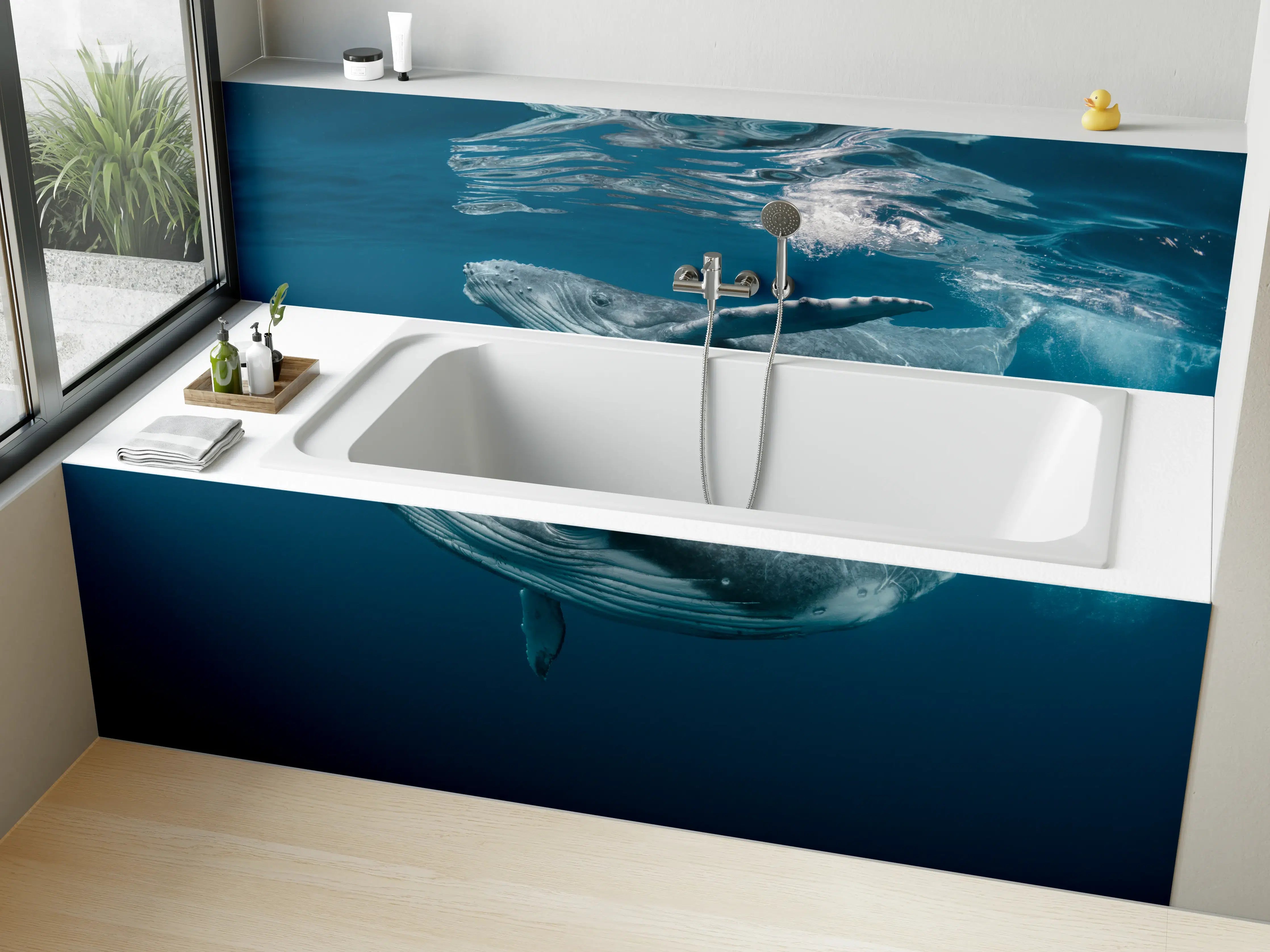 Badewannen-Rückwand - Buckelbaby - nähe Wasseroberfläche