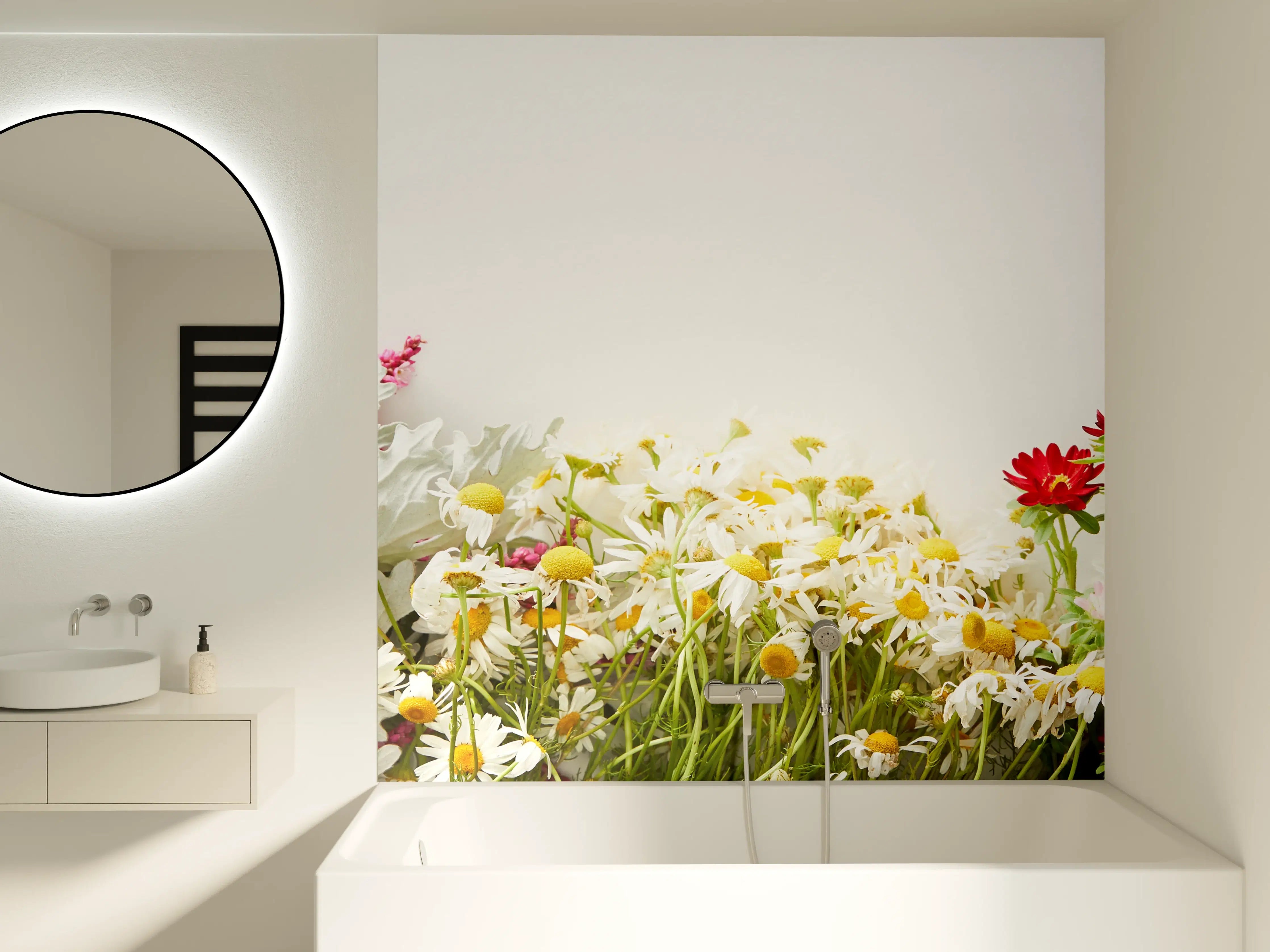 Badewannen-Rückwand - Bunte Blumenwiese mit Frühlingsfarben